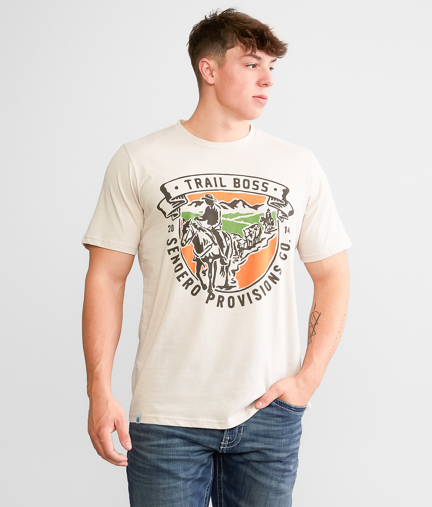 Sendero Provisions Co. Trail Boss T-Shirt - Men's T-Shirts in Beige