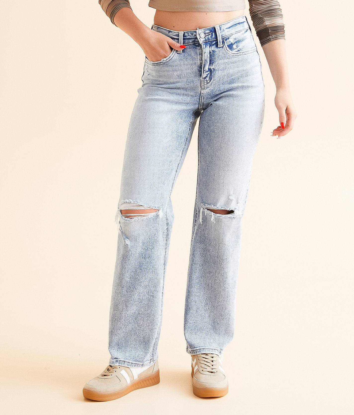Flying Monkey Baggy Straight Stretch Jean - Women's Jeans in Liberate