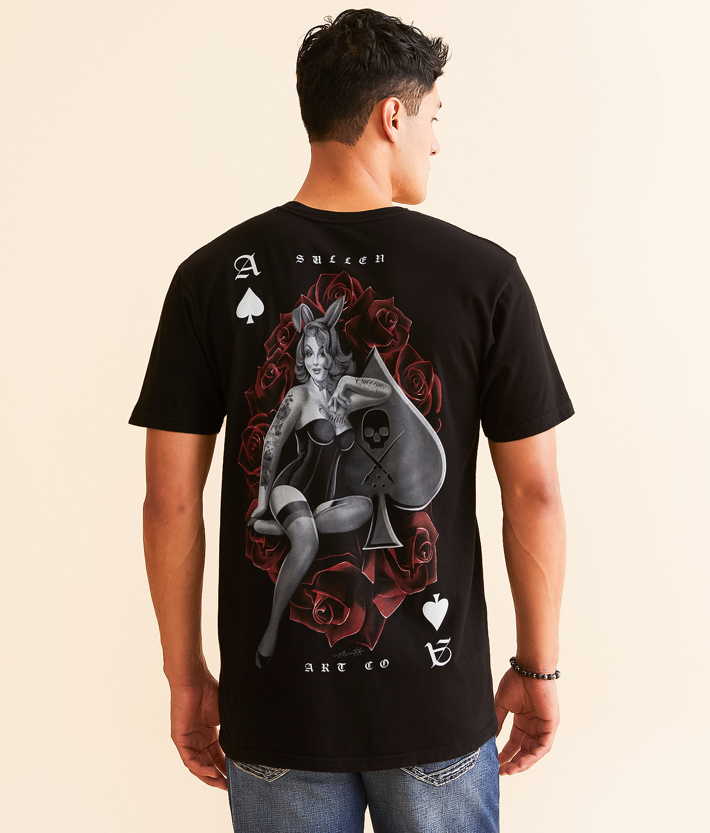 Sullen Queen Spade T-Shirt - Men's T-Shirts in Jet Black