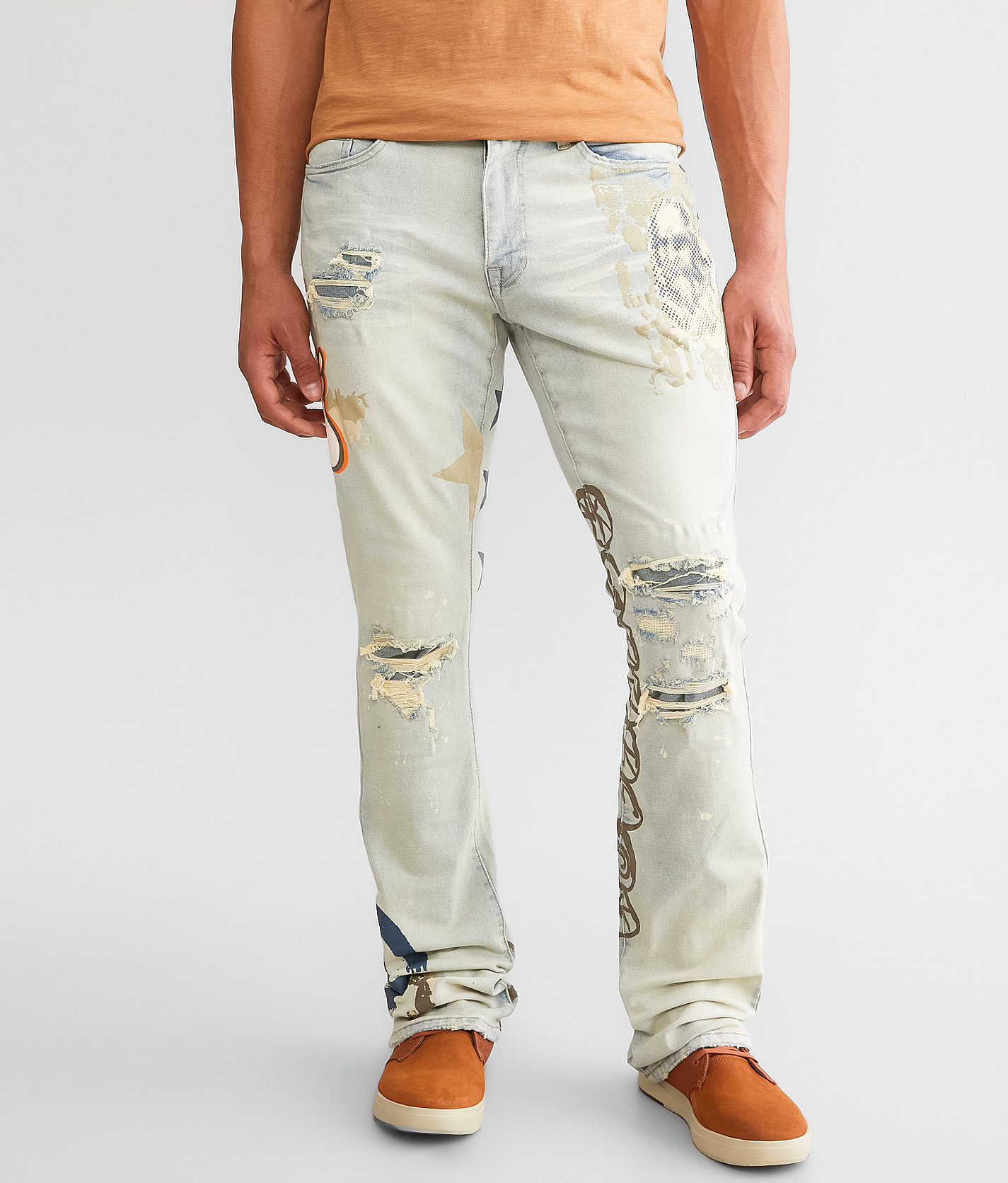 Smoke Rise® Stacked Flare Stretch Jean - Men's Jeans in Ombre Blue