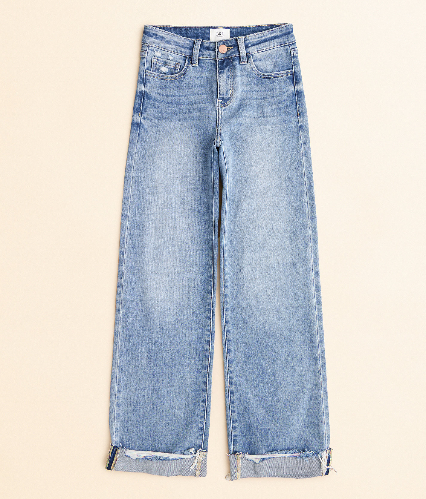 Girls - BKE Mini Billie Wide Leg Stretch Cuffed Jean - Girl's Jeans in Carper