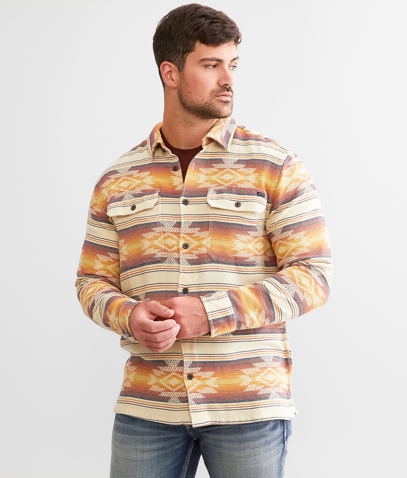 Billabong Off Shore Jacquard Flannel Shirt - Men's Shirts in Gold