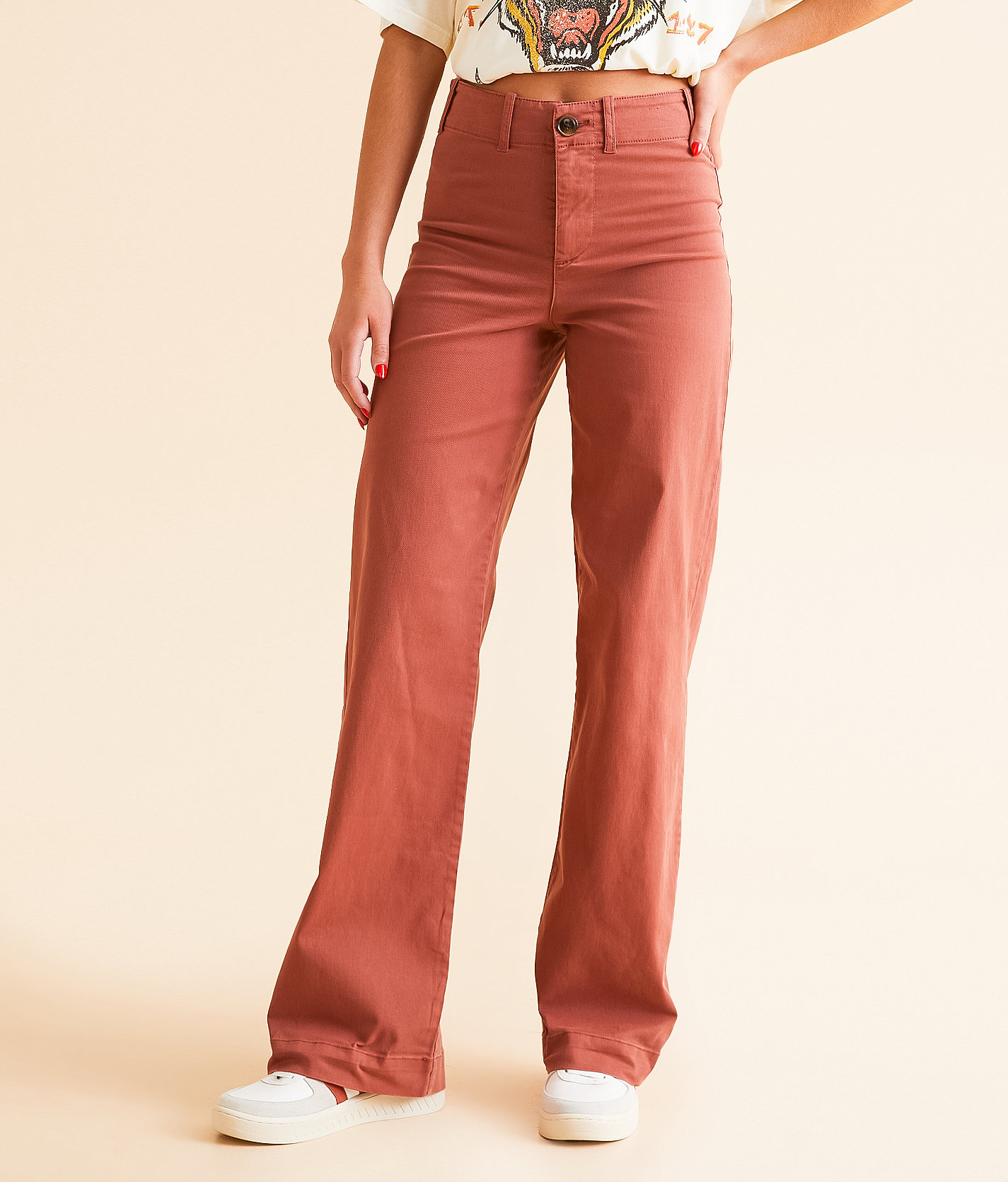 BBJ High Rise Wide Leg Pant - Women's Pants in Henna