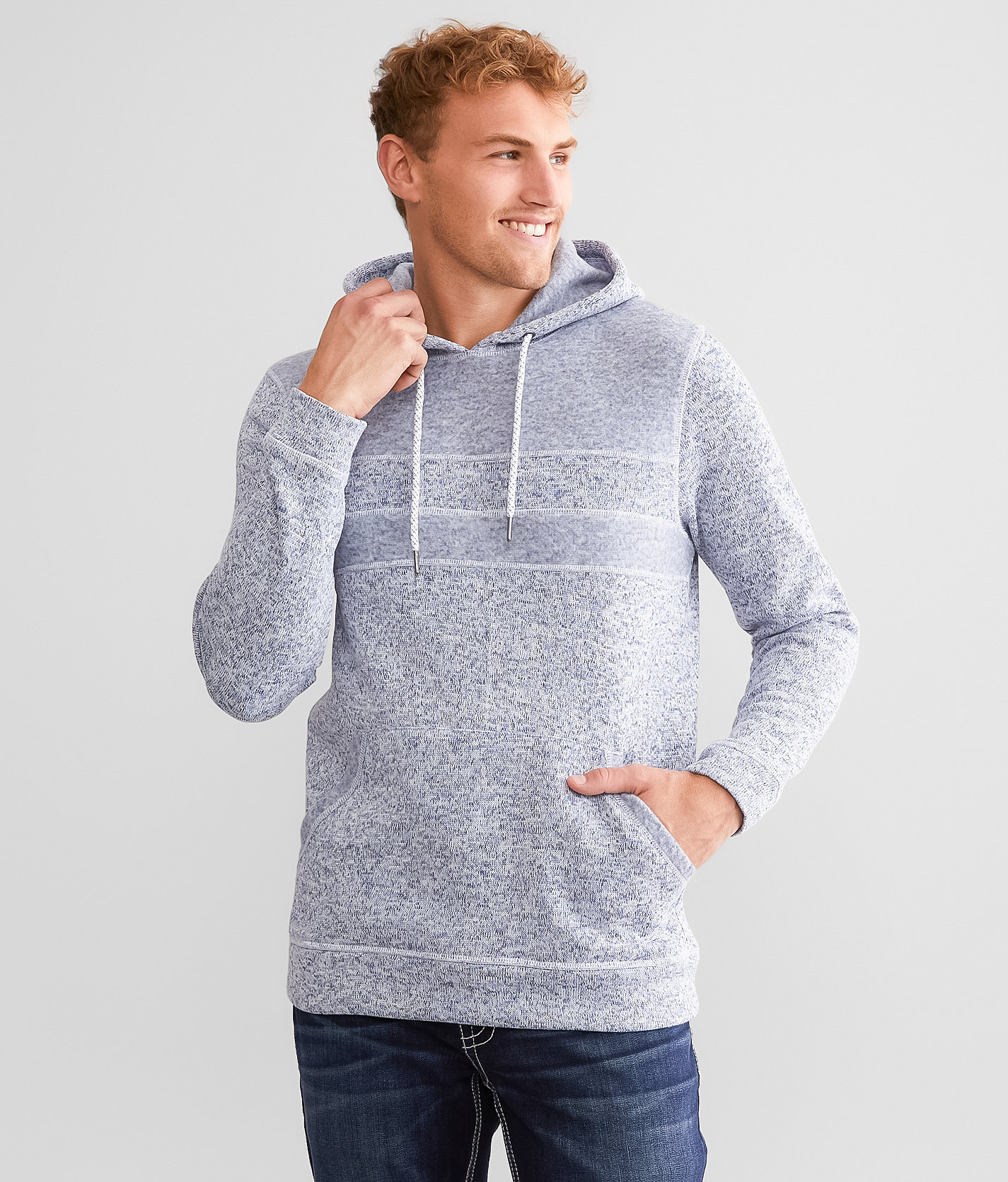 BKE Wyngate Hoodie - Men's Sweatshirts in White Blue