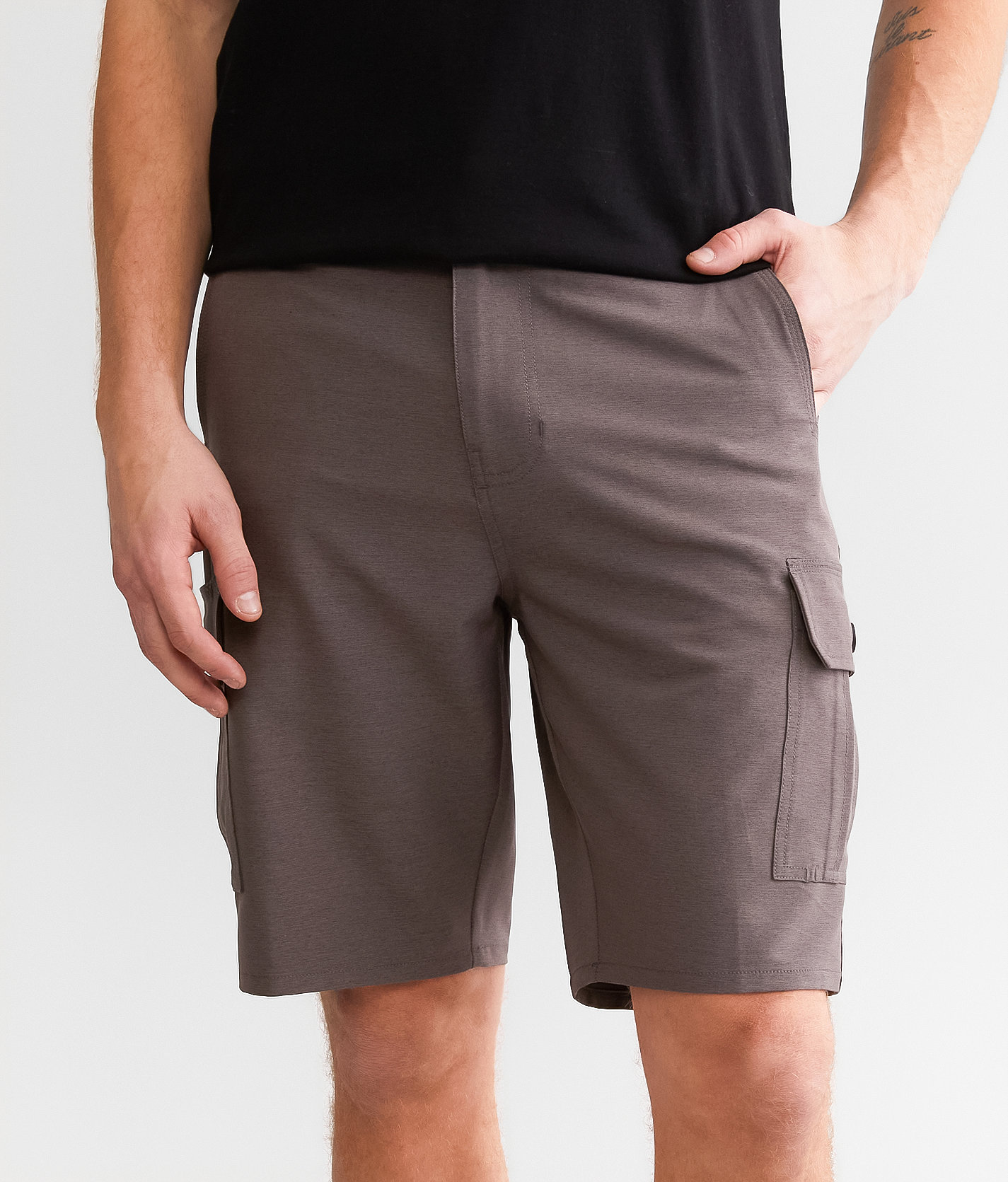 Maven Co-op Recreation Cargo Stretch Short - Men's Shorts in Mushroom Black