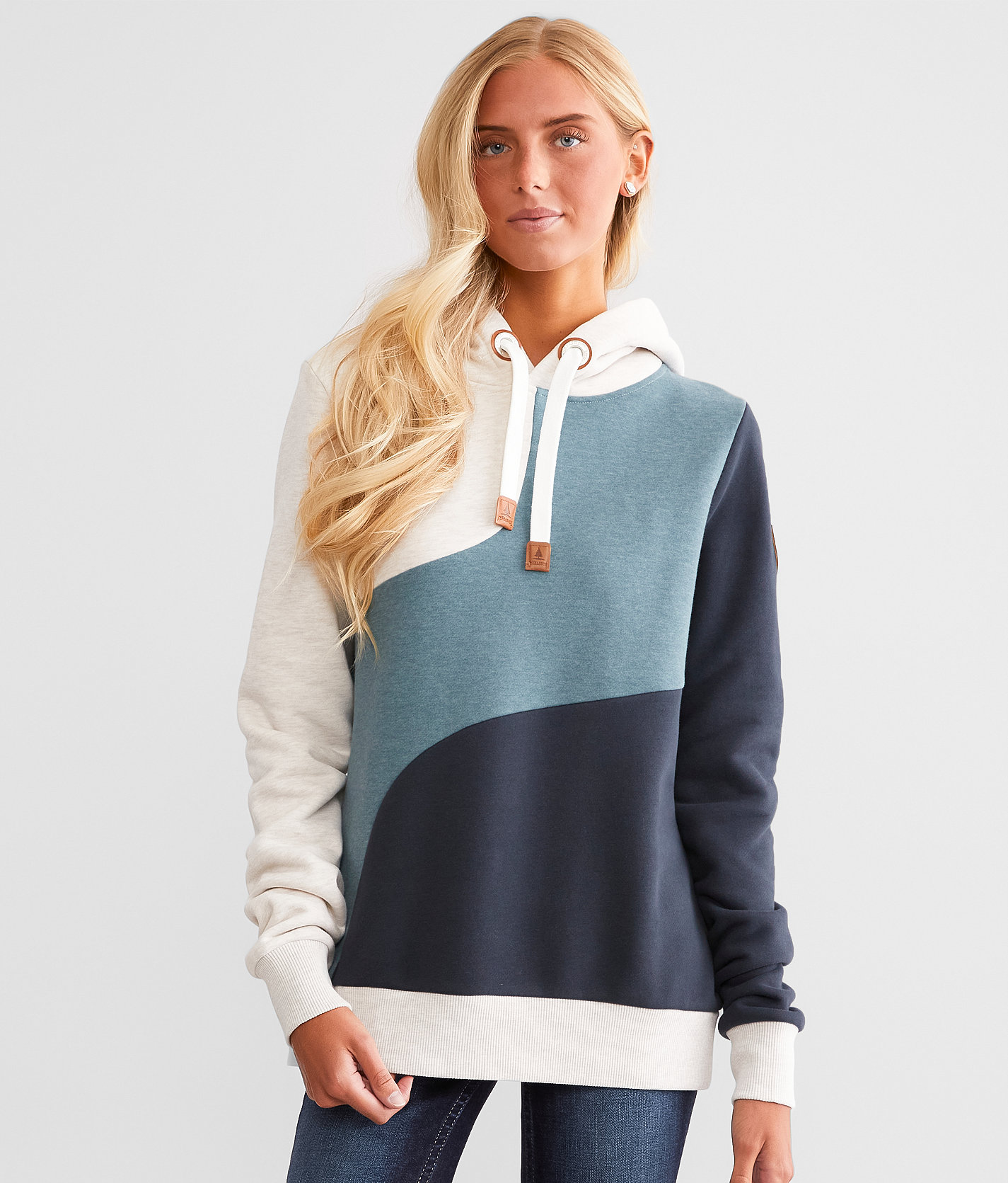 Wanakome Color Block Hooded Sweatshirt - Women's Sweatshirts in Midnight Mix
