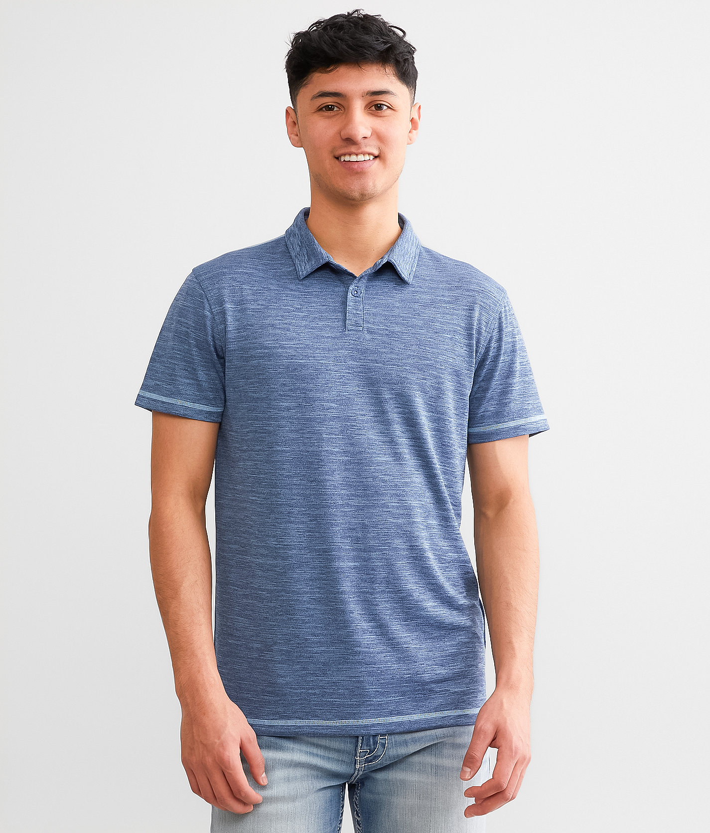 BKE Performance Polo - Men's Polos in Navy Heather