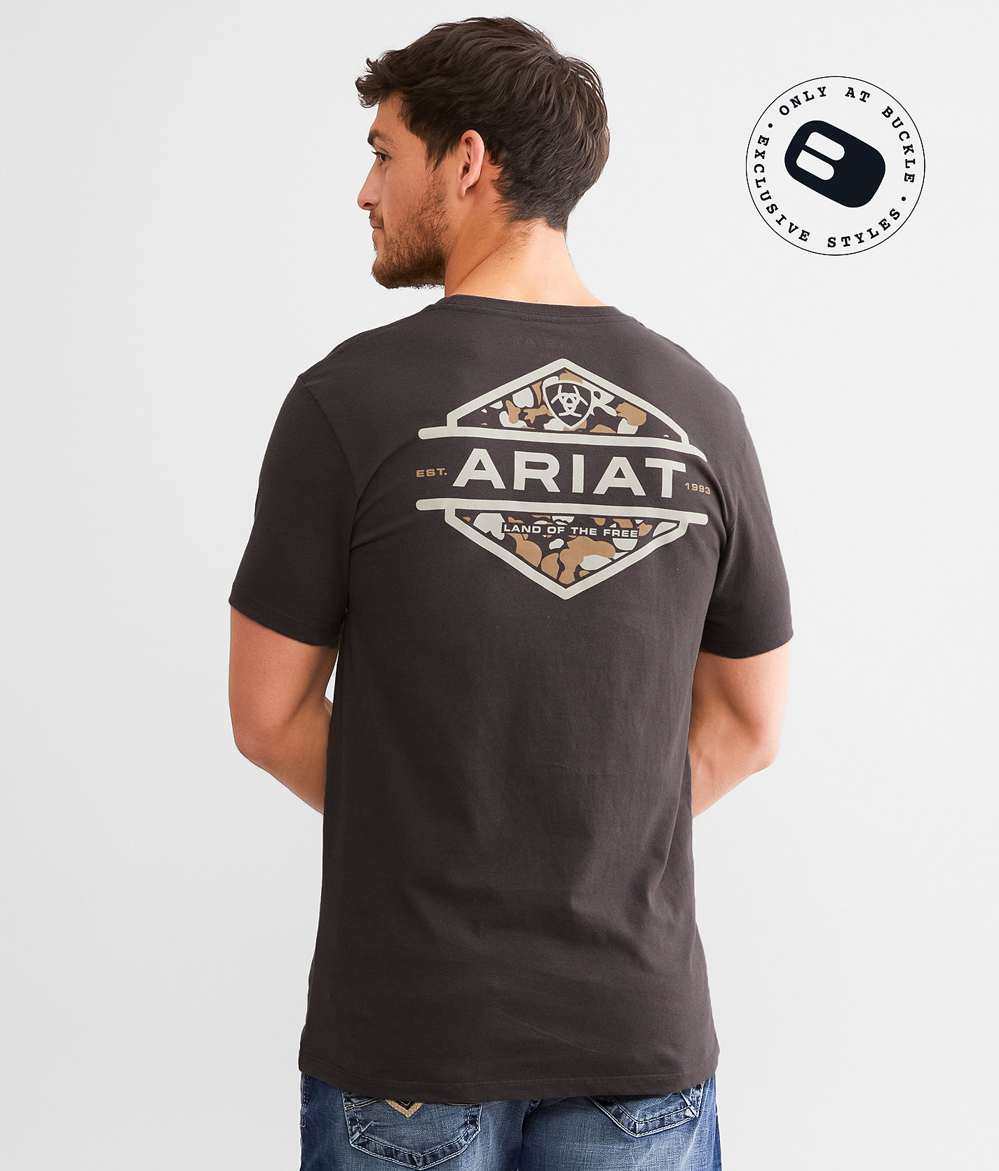 Ariat Wetlands Camo T-Shirt - Men's T-Shirts in Vintage Black