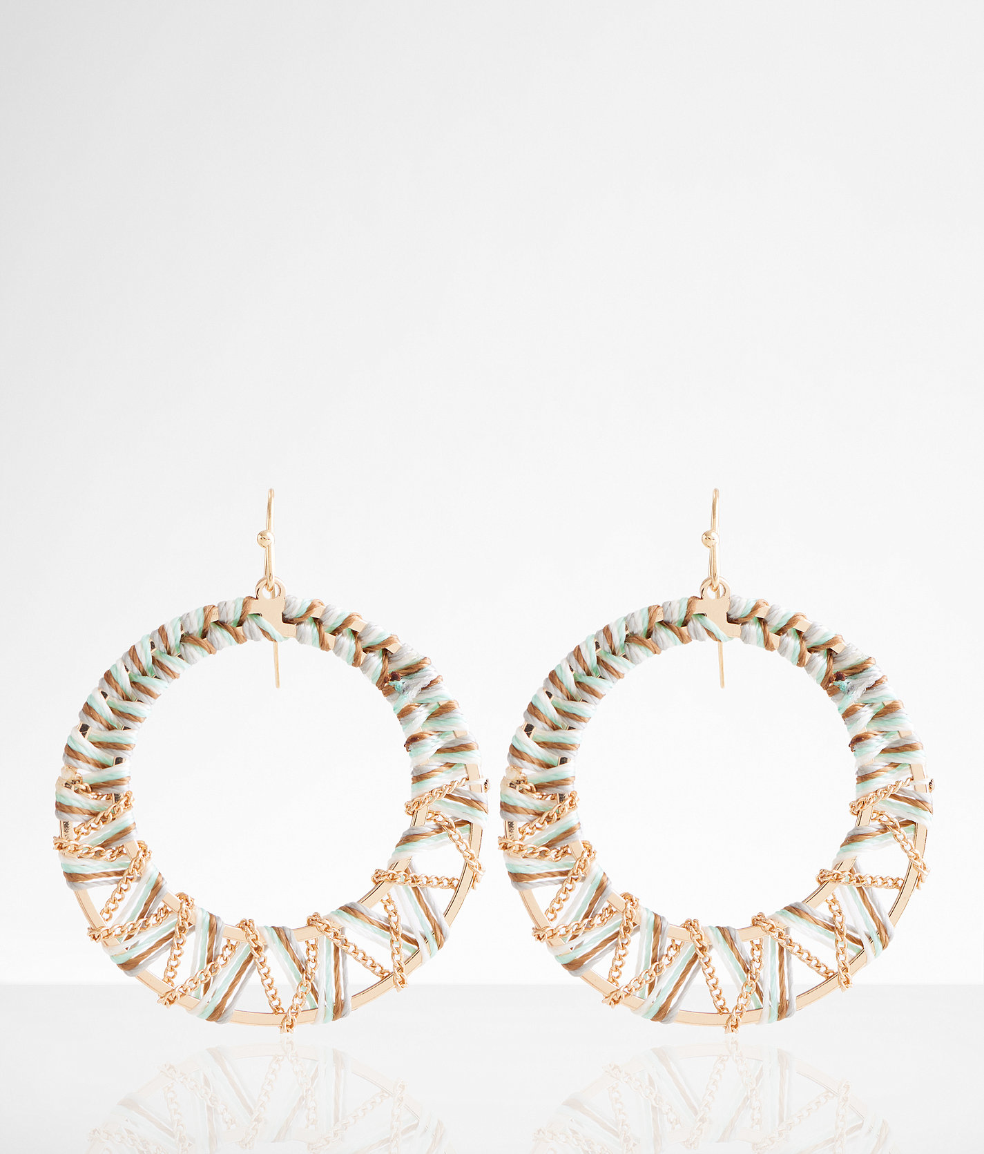 boutique by BKE Hoop Drop Earring - Women's Jewelry in Teal Gold