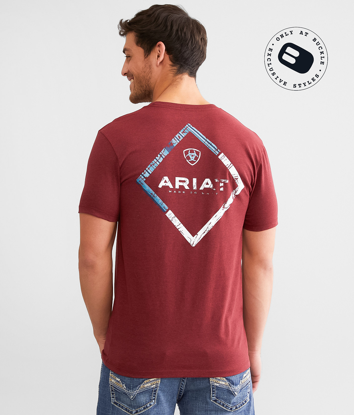 Ariat Wooden Serape T-Shirt - Men's T-Shirts in Crimson Black Heather