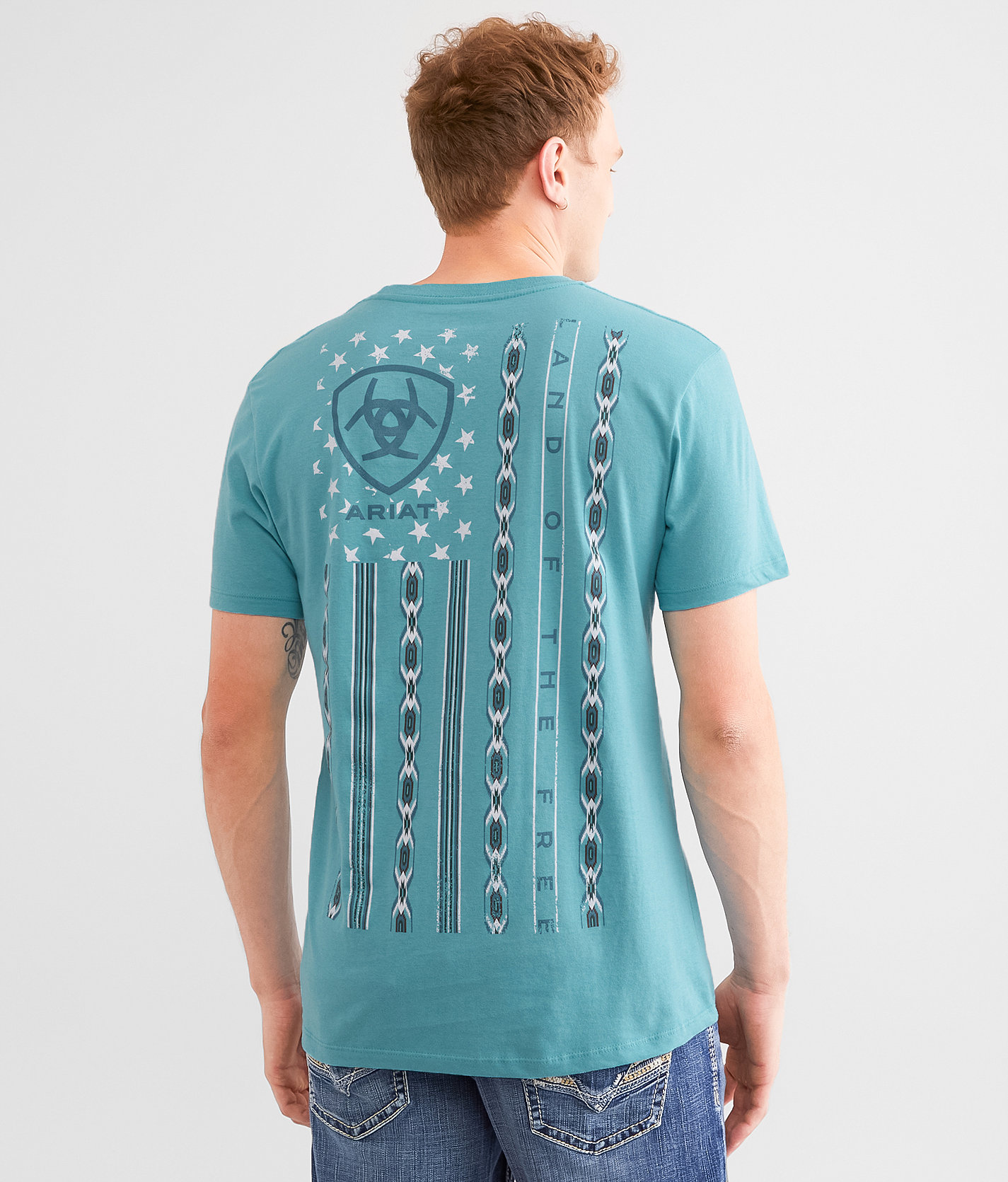 Ariat Flag Of Our Fathers T-Shirt - Men's T-Shirts in Reef Waters