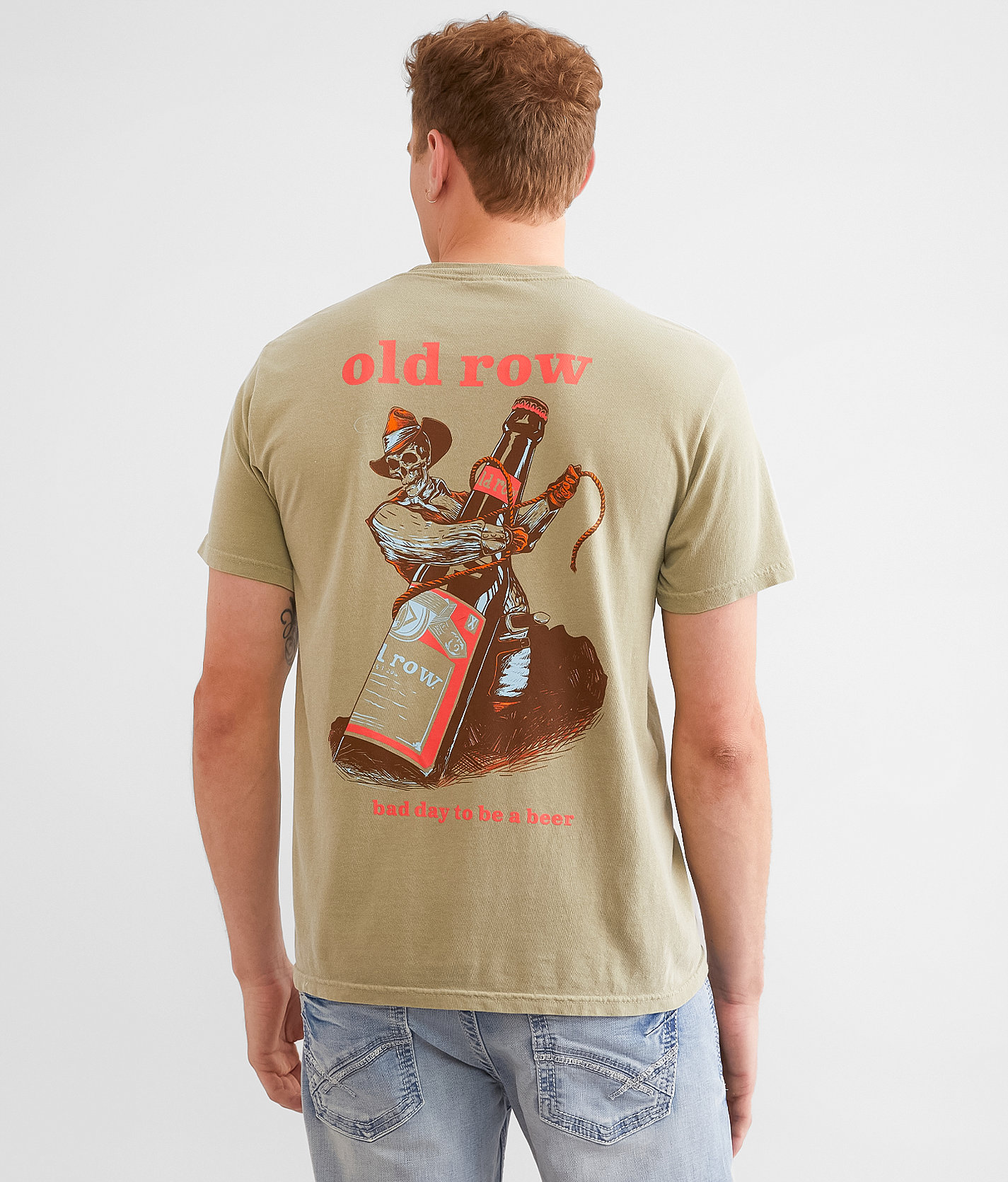 Old Row Bad Day To Be A Beer Wrangle T-Shirt - Men's T-Shirts in Khaki