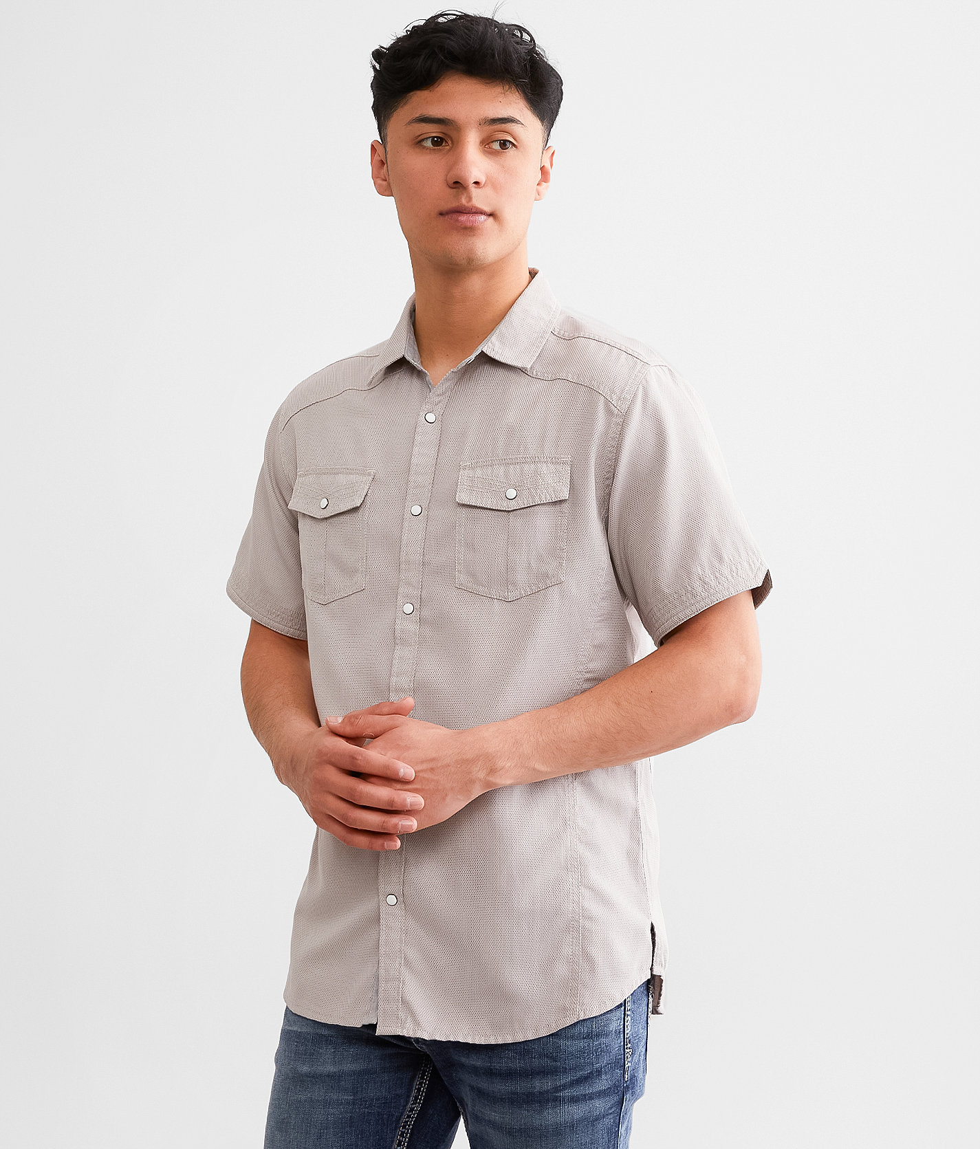 BKE Athletic Stretch Shirt - Men's Shirts in Taupe
