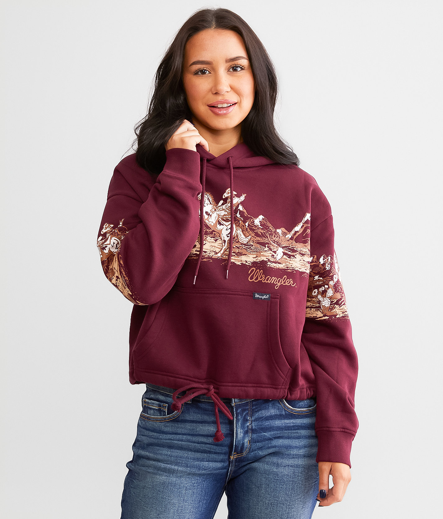 Wrangler® Mountain & Cowboy Hooded Sweatshirt - Women's Sweatshirts in Port Royale