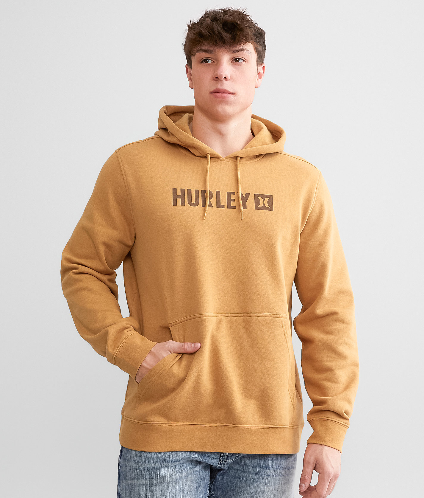 Hurley The Box Hooded Sweatshirt - Men's Sweatshirts in Earthstone
