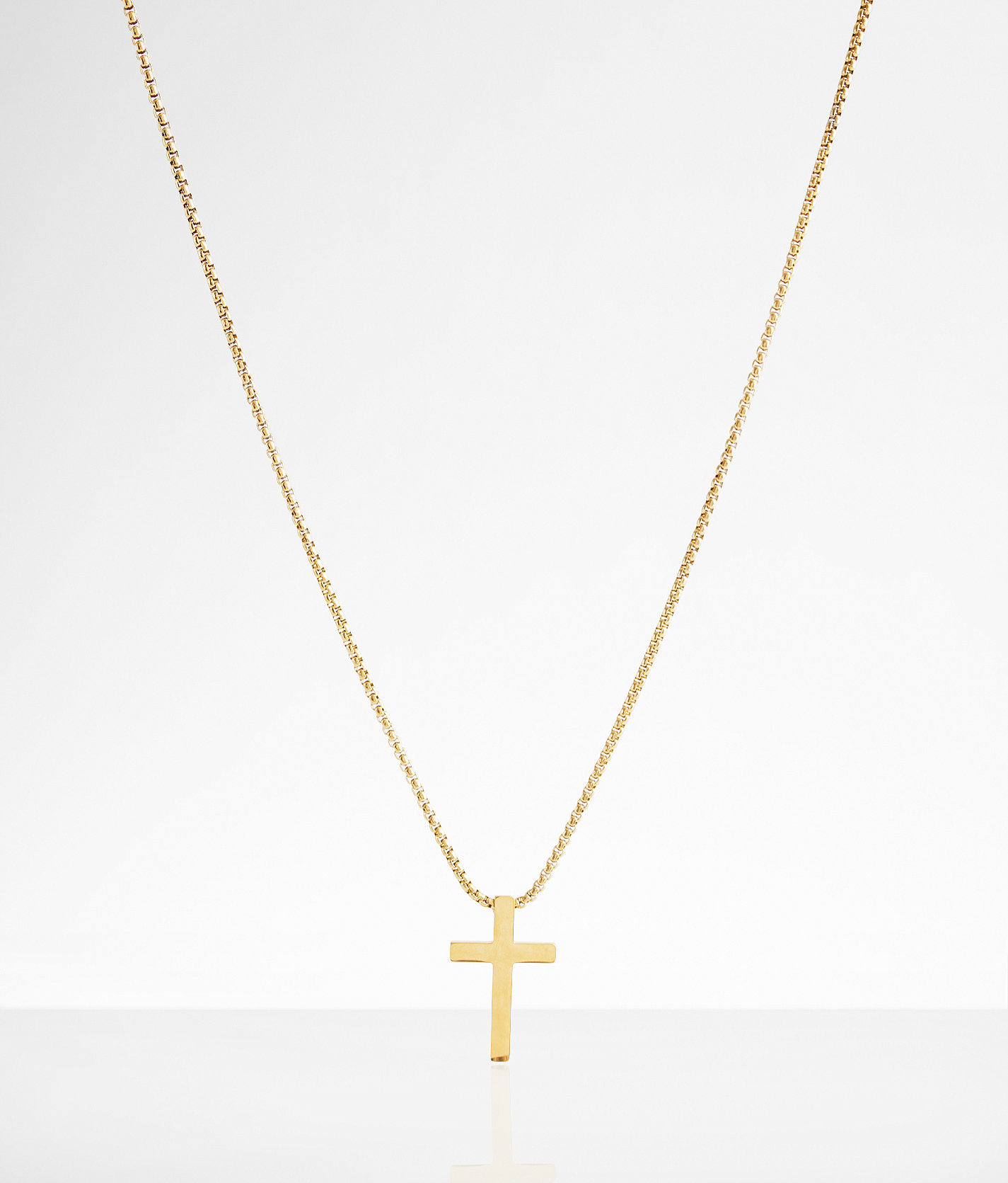 BKE Cross 22" Necklace - Men's Jewelry in Gold