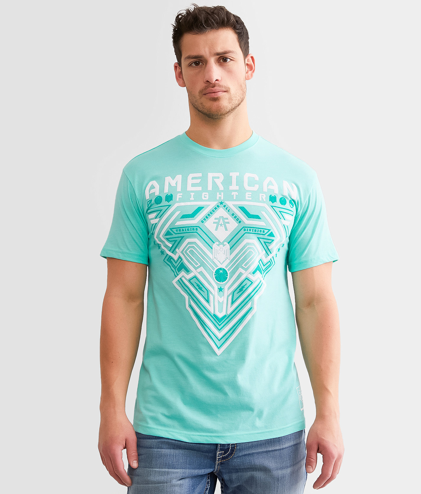 American Fighter Foster T-Shirt - Men's T-Shirts in Aqua Sky White