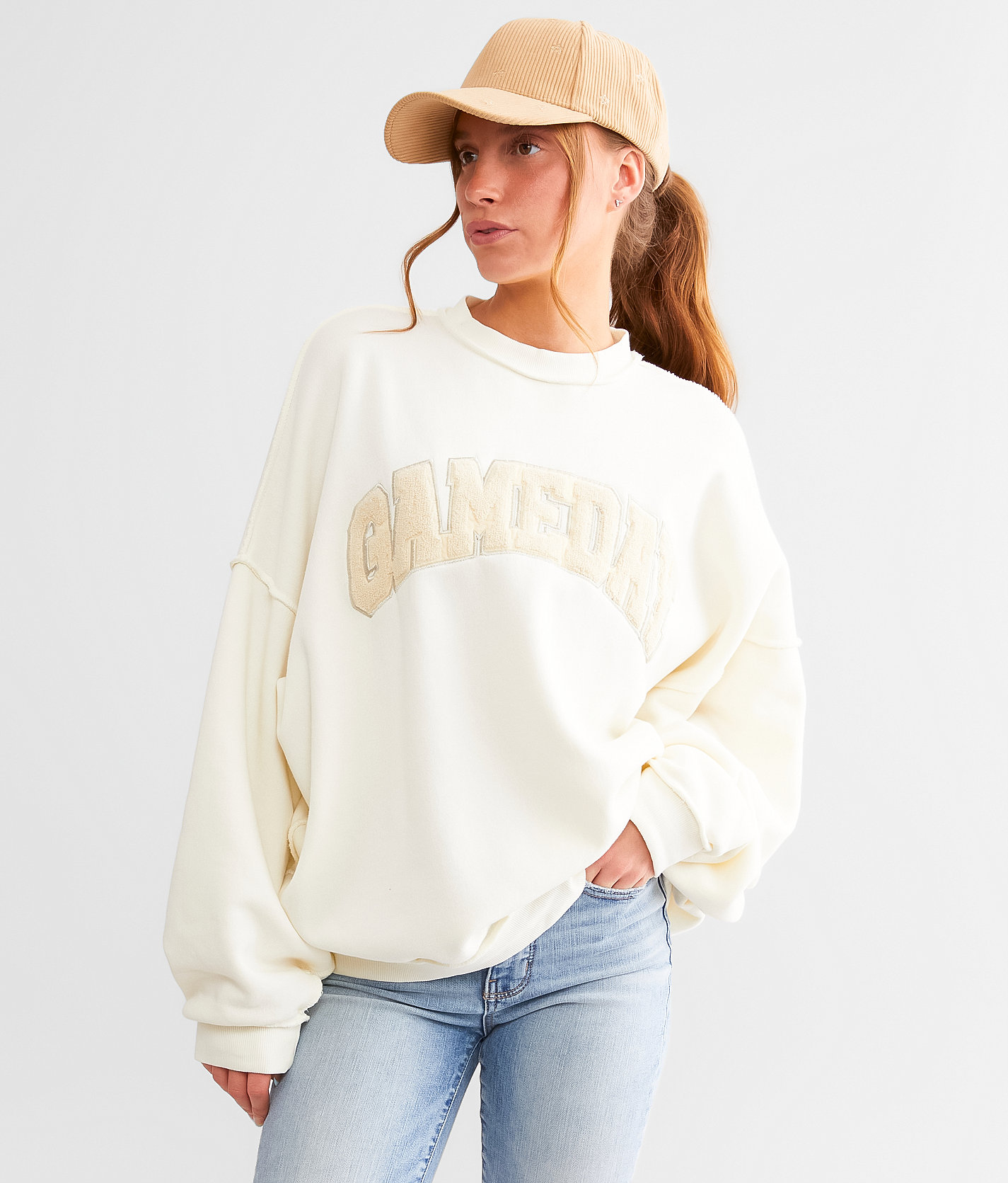 Modish Rebel Gameday Pullover - Women's Sweatshirts in White
