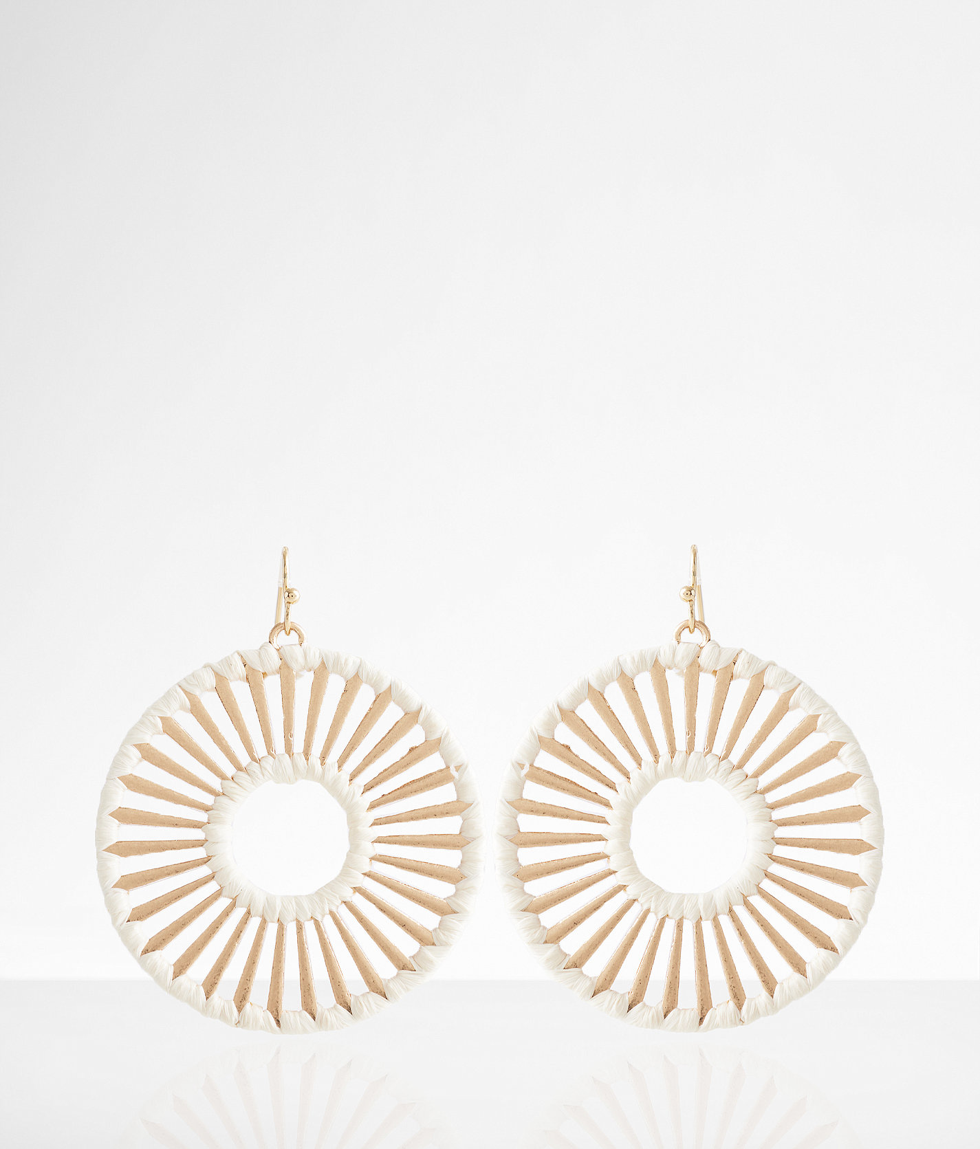boutique by BKE Raffia Wrapped Earring - Women's Jewelry in Gold Cream