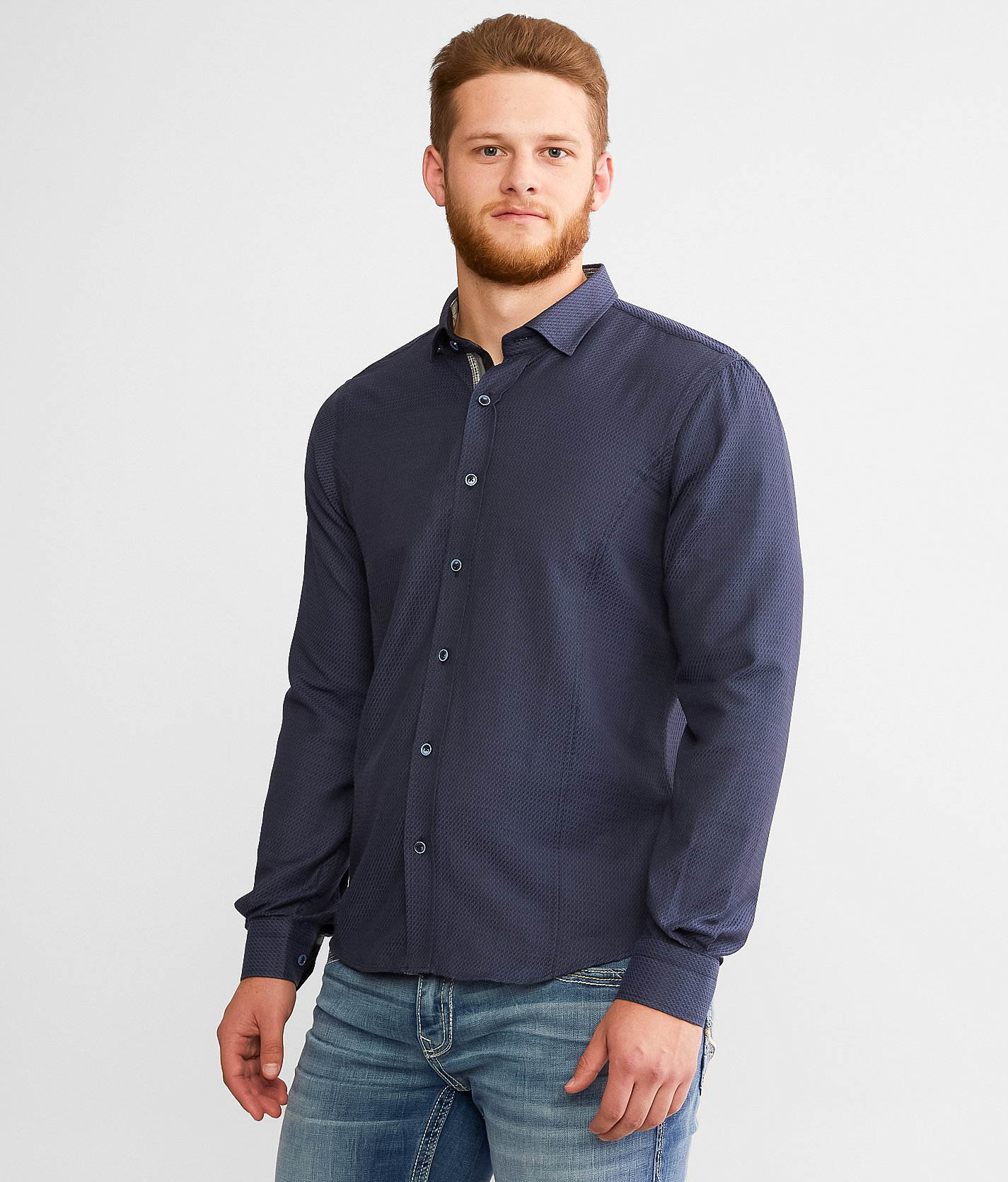 Eight X Embroidered Shirt - Men's Shirts in Navy