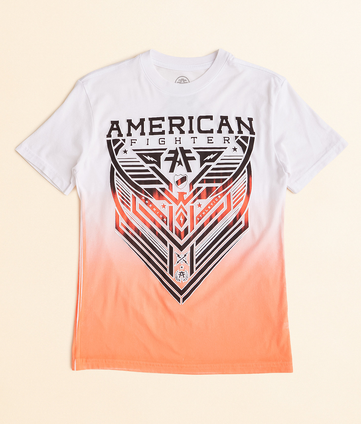 Boys - American Fighter Millhurst T-Shirt - Boy's T-Shirts in White Neon Coral