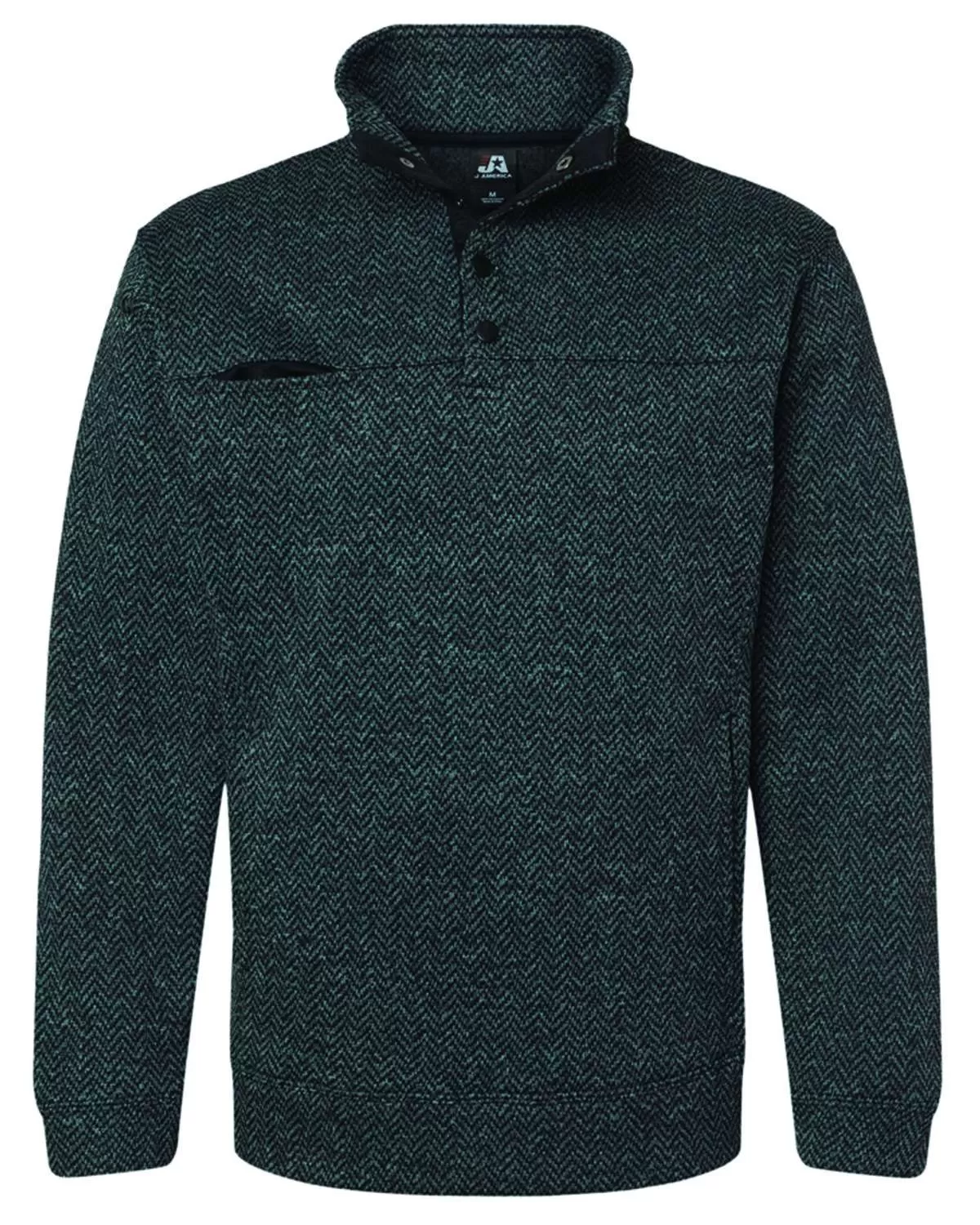 J America 8715JA Men's Traverse Herringbone Quarter-Snap Pullover