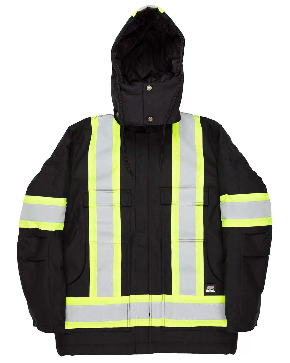 Berne HVNCH03 Men's Safety Striped Arctic Insulated Chore Coat