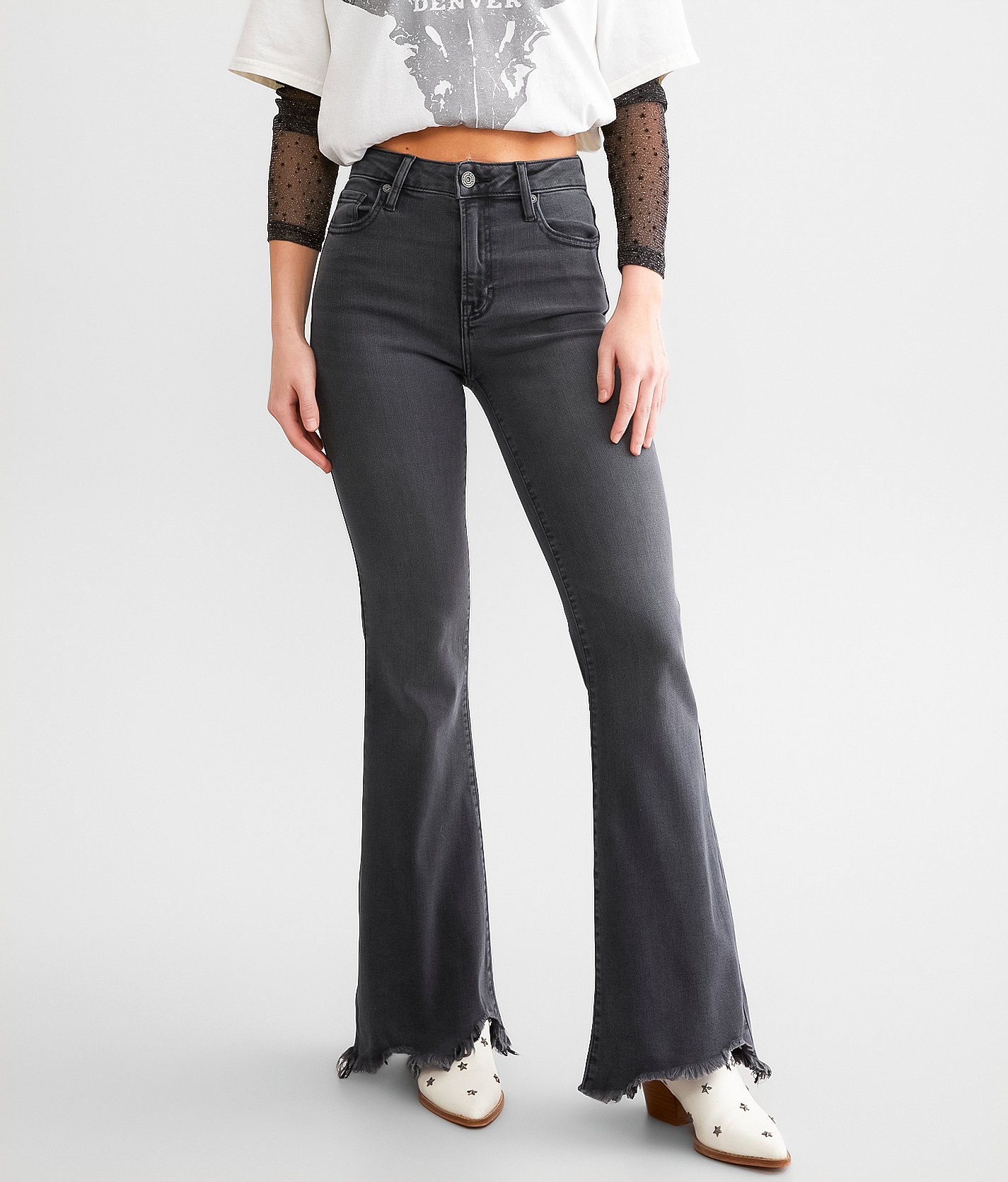 HIDDEN Happi Flare Stretch Jean - Women's Jeans in Black