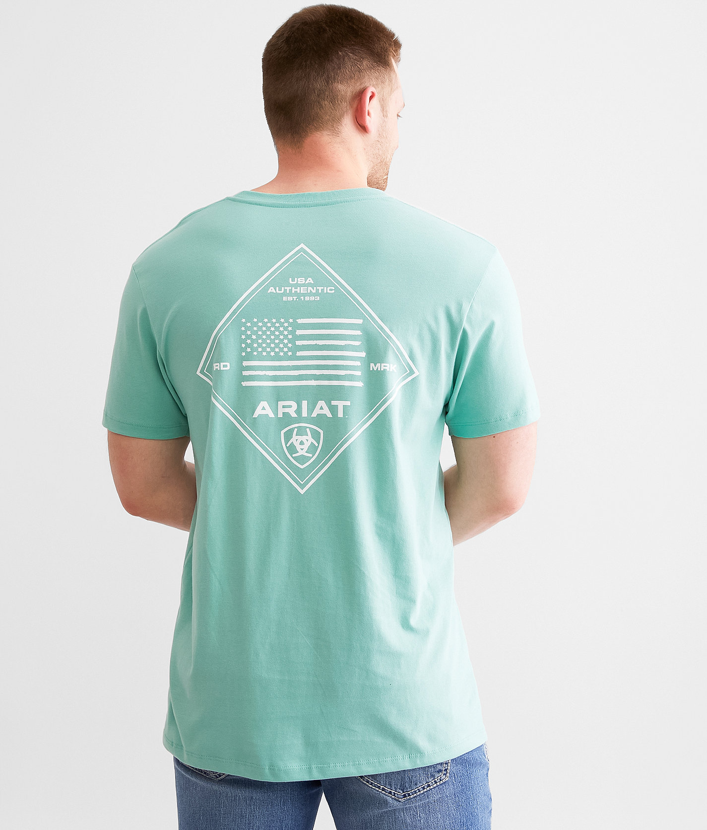 Ariat Small Diamond T-Shirt - Men's T-Shirts in Ocean Wave