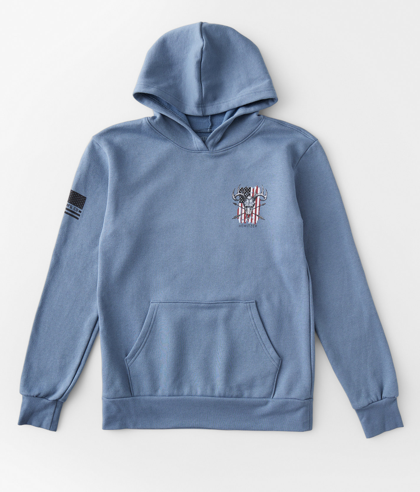 Boys - Howitzer Deer Flag Hooded Sweatshirt - Boy's Sweatshirts in Steel Blue