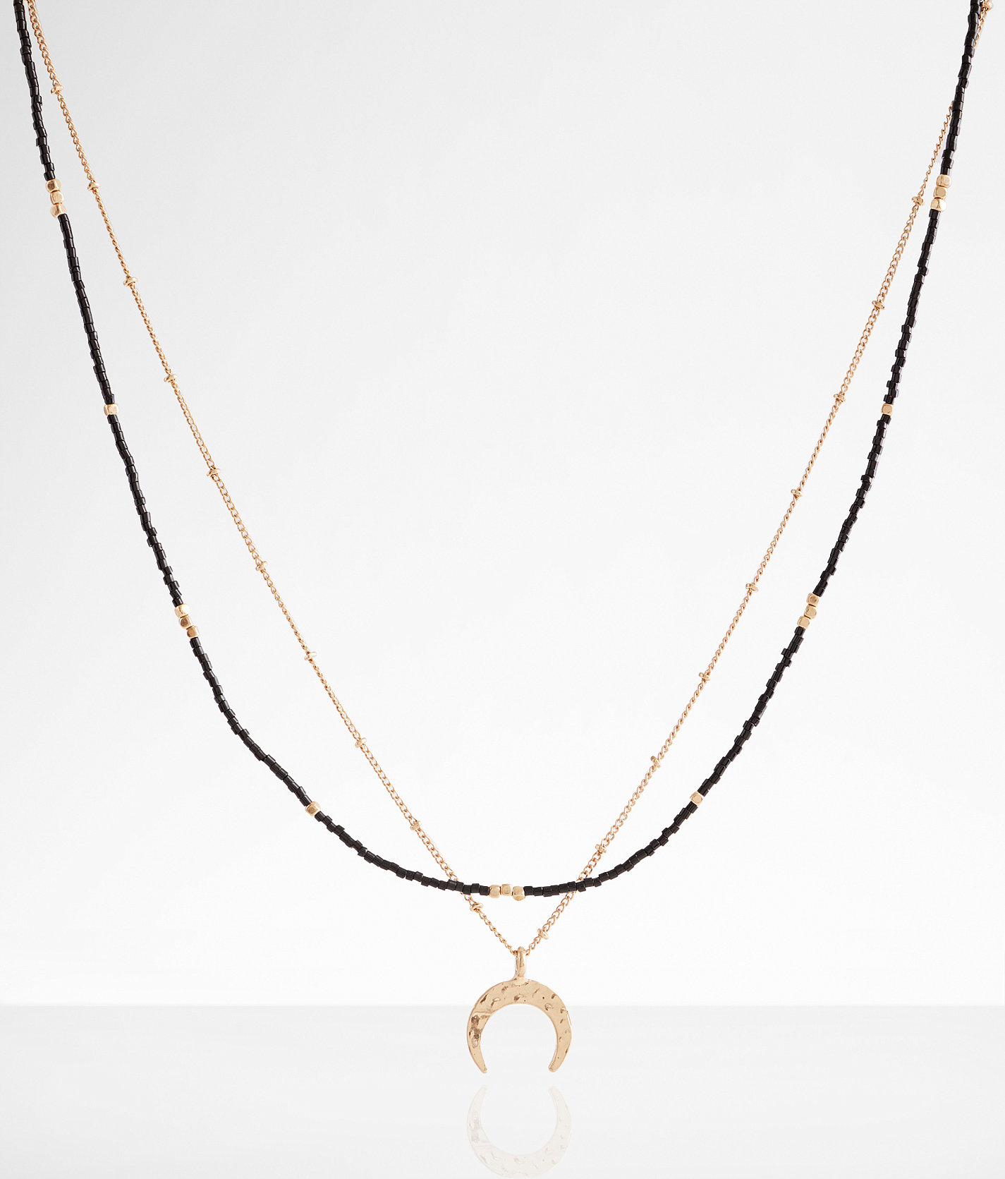 boutique by BKE Crescent Charm Tiered Necklace - Women's Jewelry in Gold