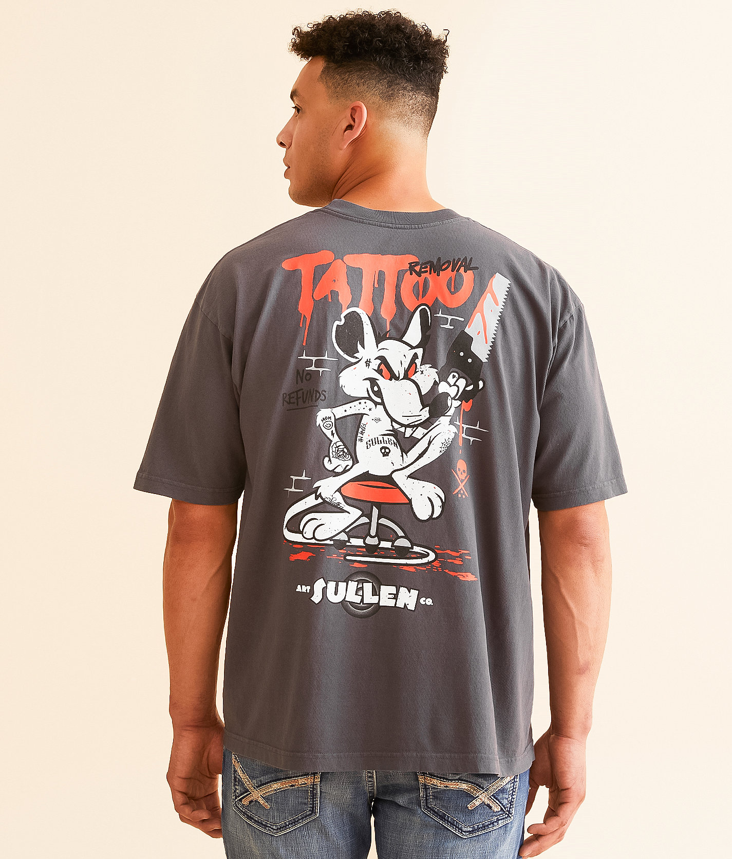 Sullen Tattoo Removal T-Shirt - Men's T-Shirts in Gray Pinstripe