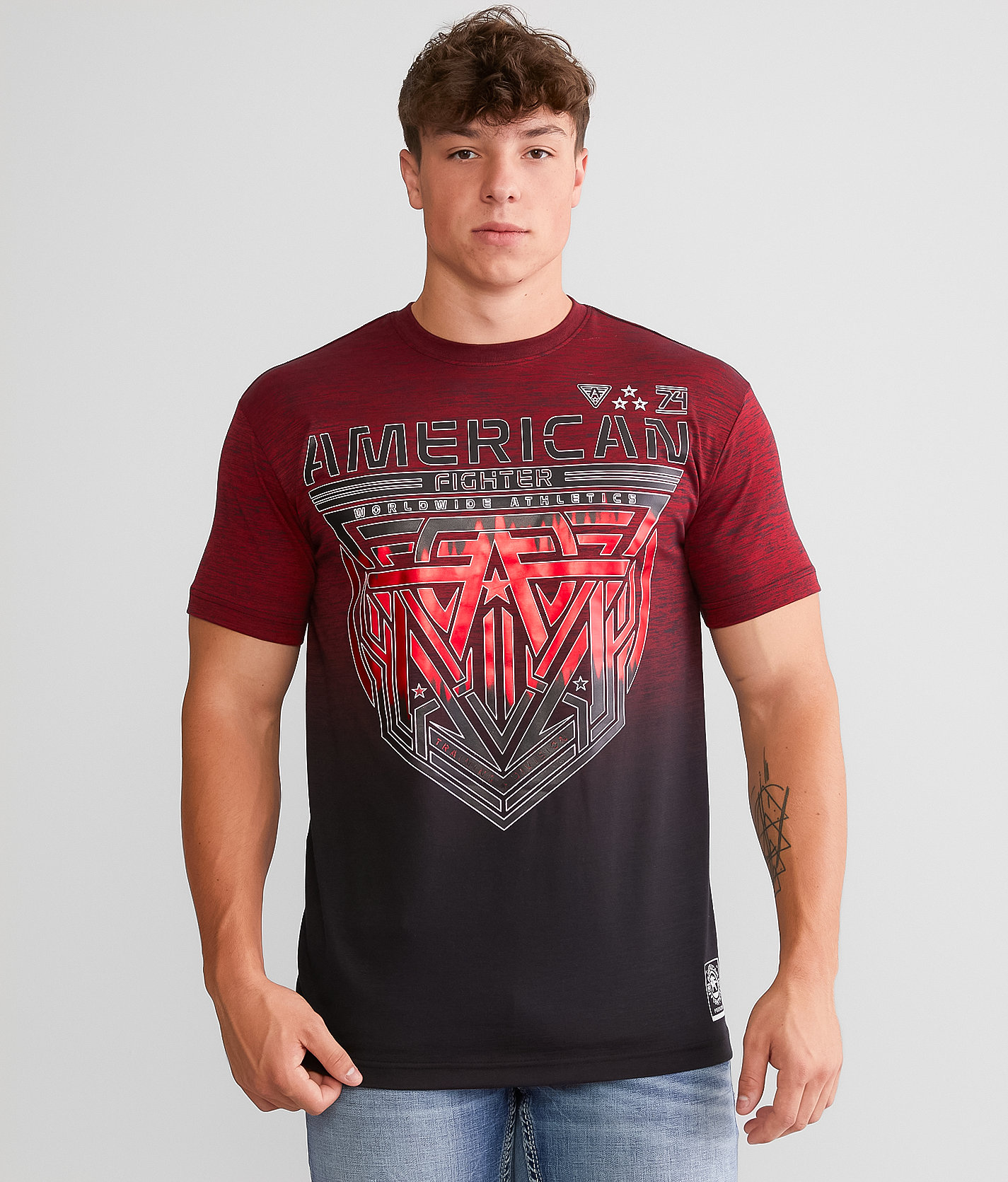 American Fighter Robertson T-Shirt - Men's T-Shirts in Jester Red Black