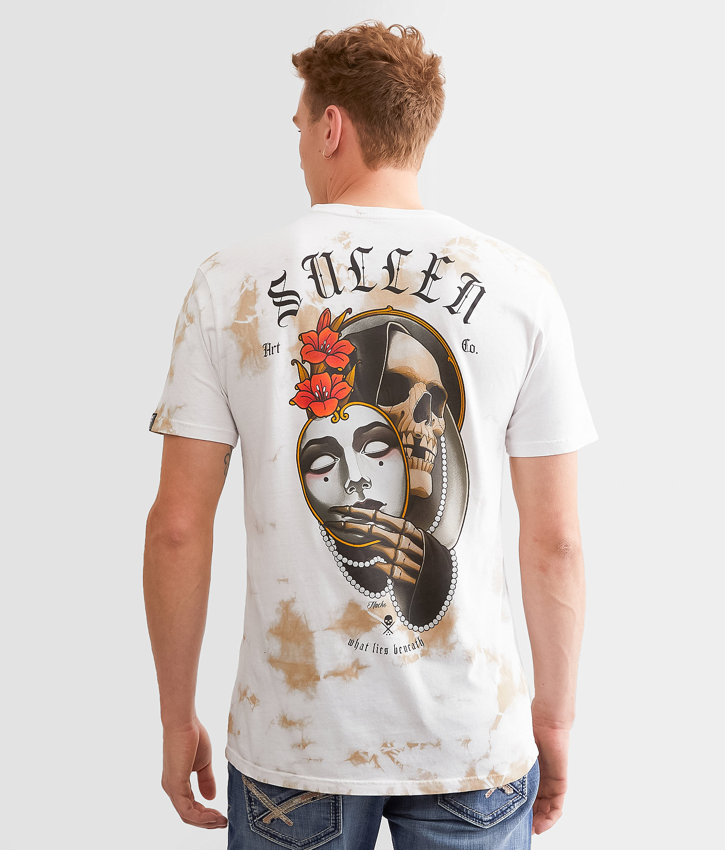 Sullen Beneath T-Shirt - Men's T-Shirts in Tan White Crystal Wash