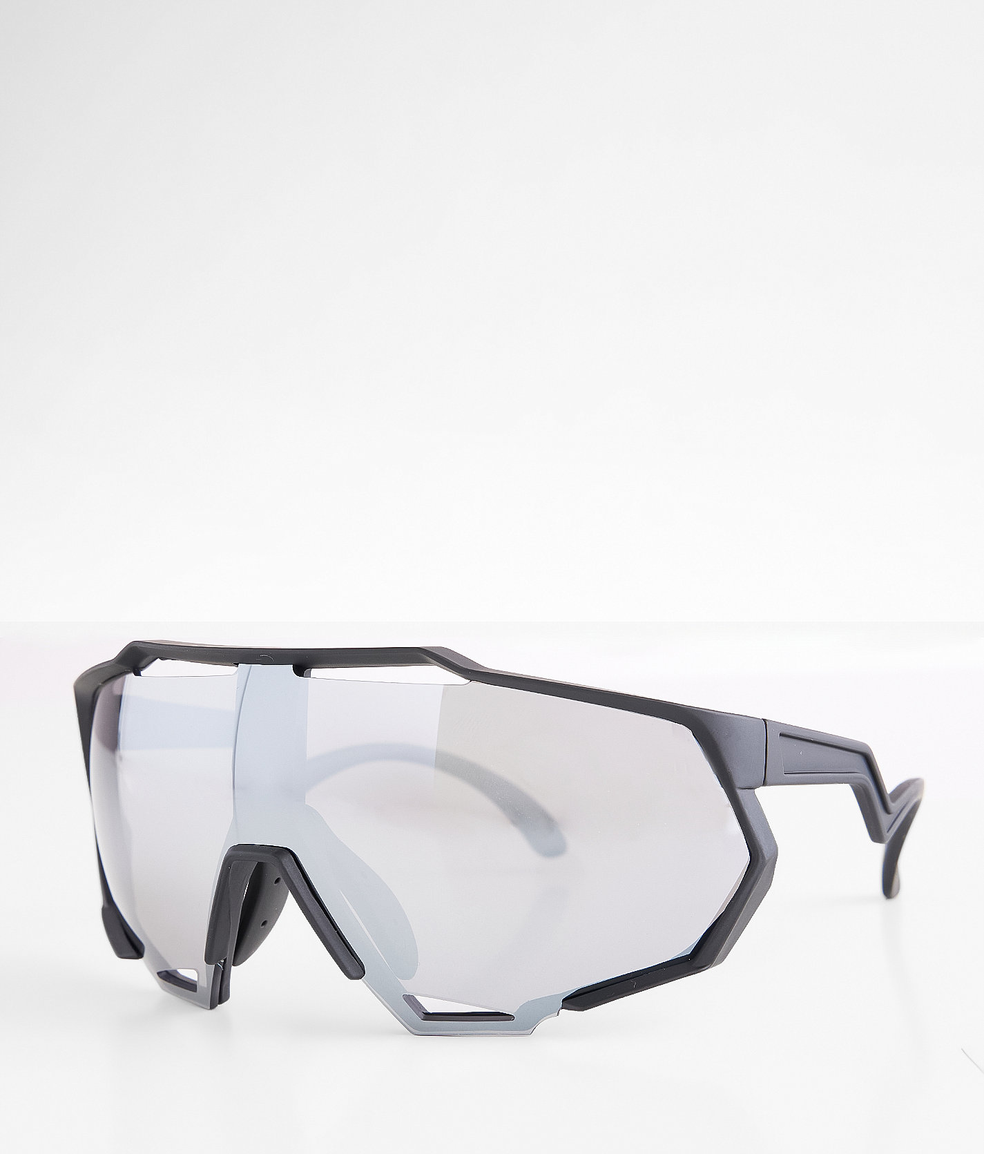 BKE Full Shield Sunglasses - Men's Sunglasses & Glasses in Black Silver Mirror
