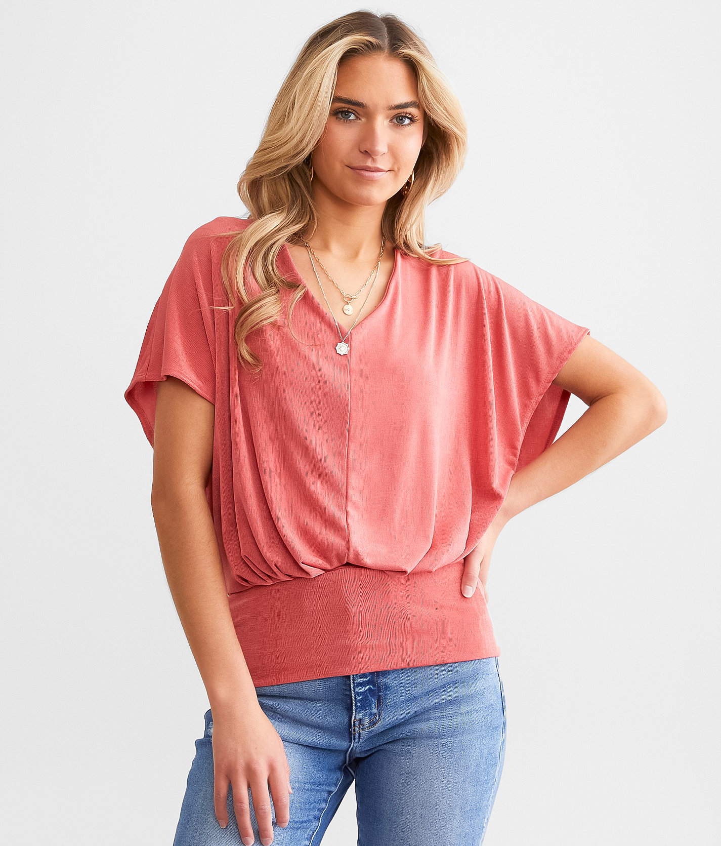 Daytrip Slinky Dolman Top - Women's Shirts & Blouses in Faded Rose