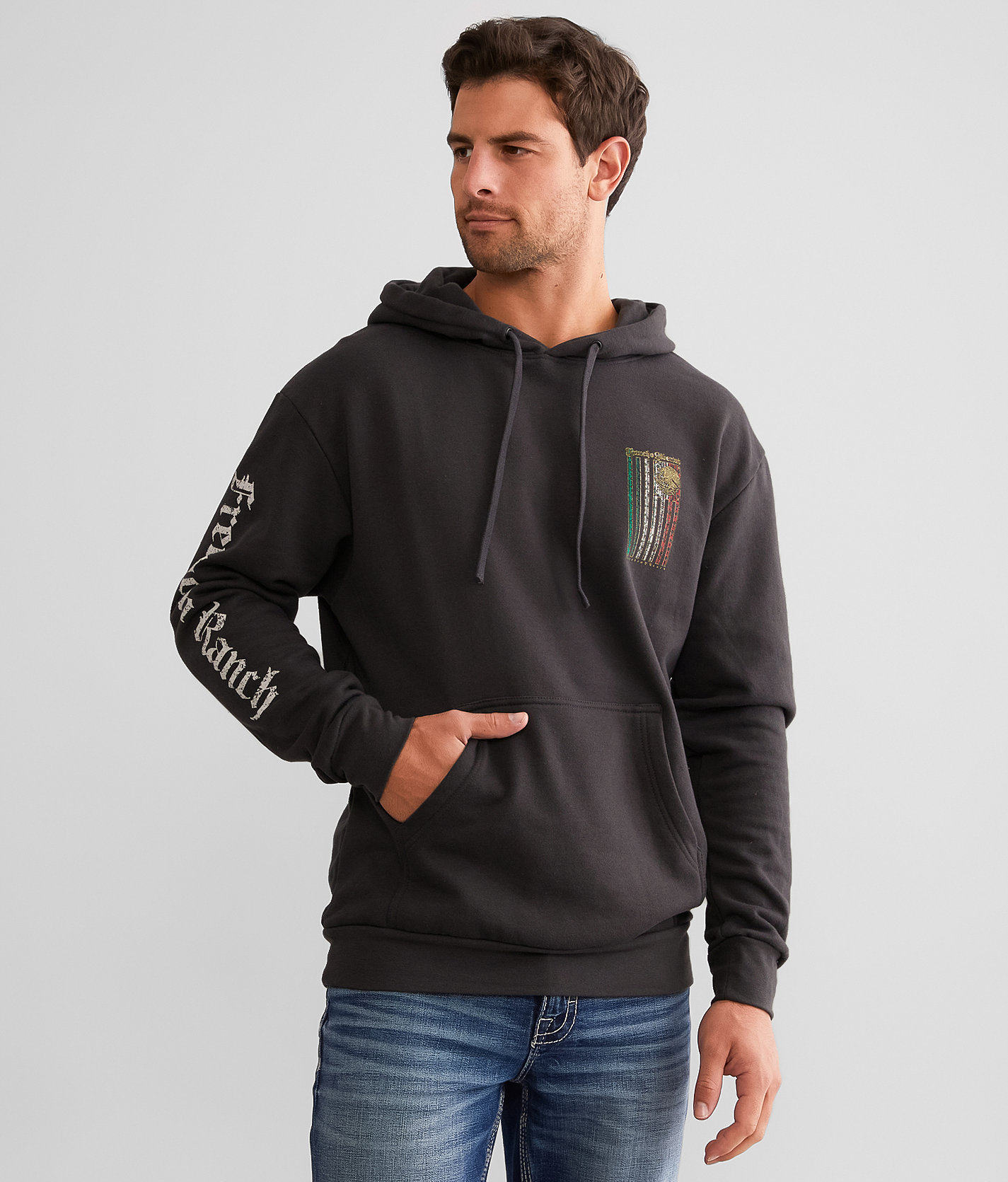 Freedom Ranch Patrias Hooded Sweatshirt - Men's Sweatshirts in Vintage Black