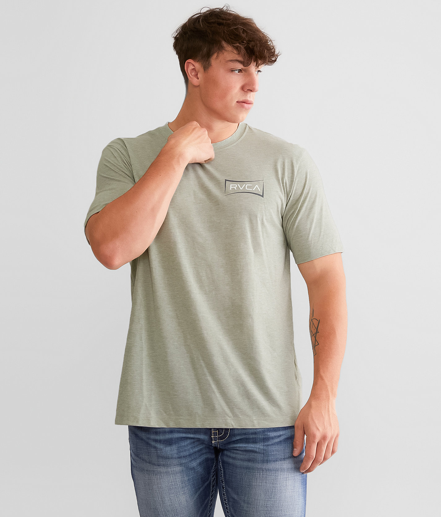 RVCA Return Sport T-Shirt - Men's T-Shirts in Olive Heather