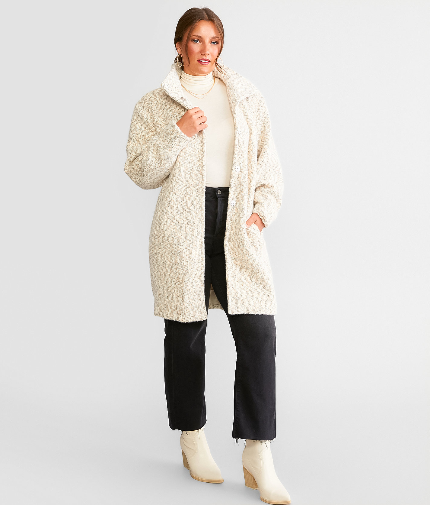 Z Supply Connor Eyelash Knit Jacket - Women's Coats & Jackets in Whisper White