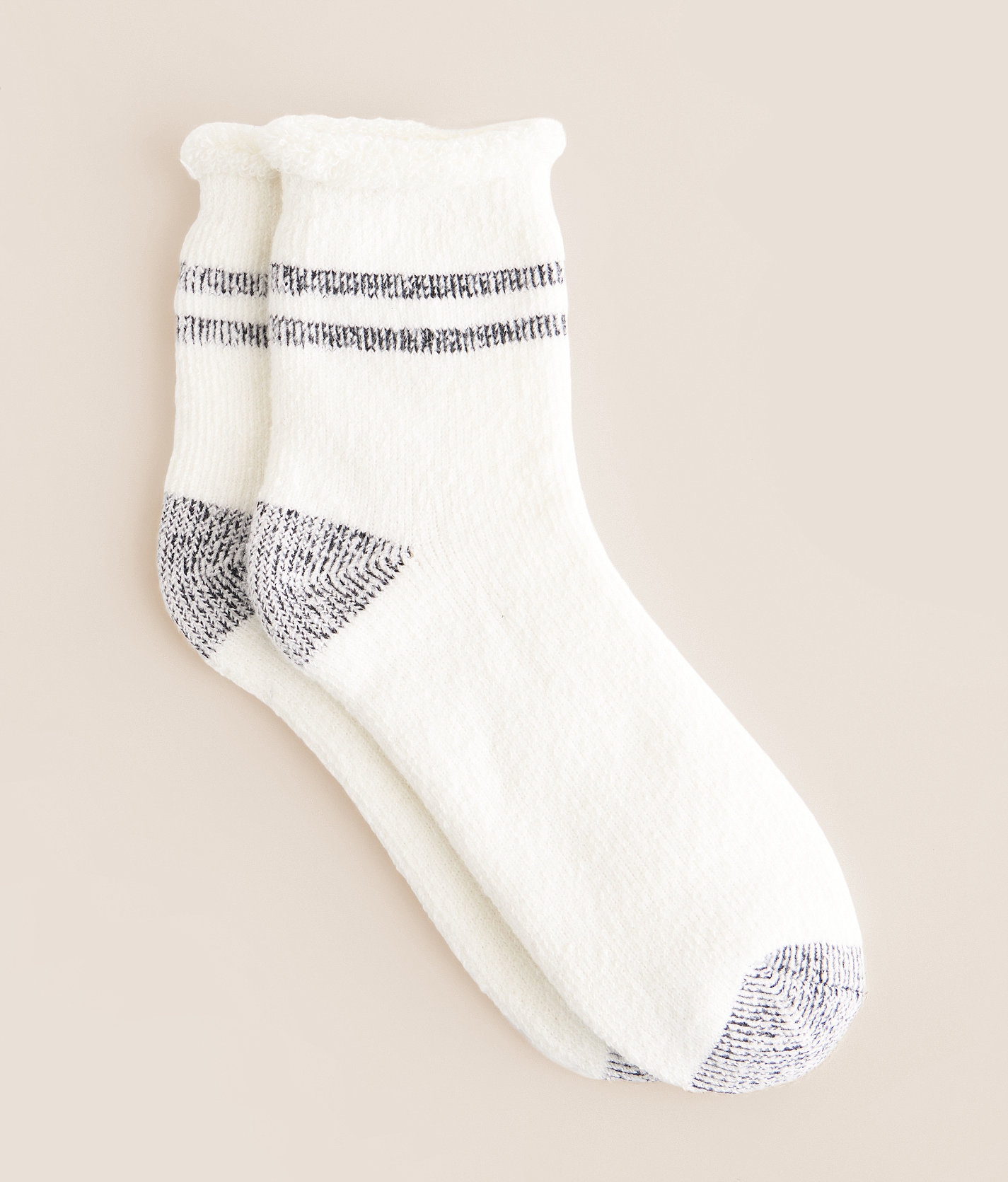BKE Muk Luks Roll Top Terry Socks - Women's Socks in Ivory