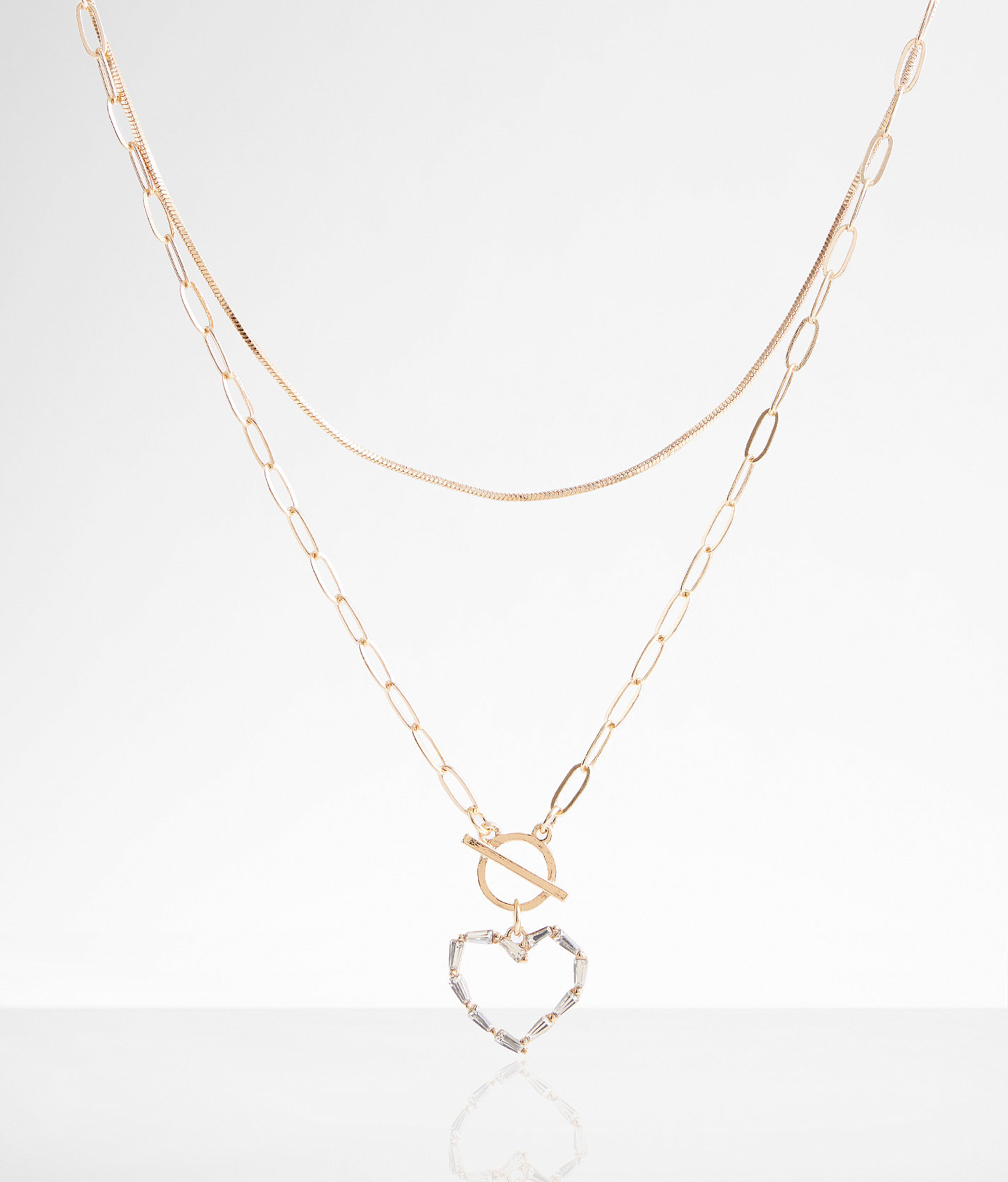 boutique by BKE Heart Pendant Necklace - Women's Jewelry in Gold