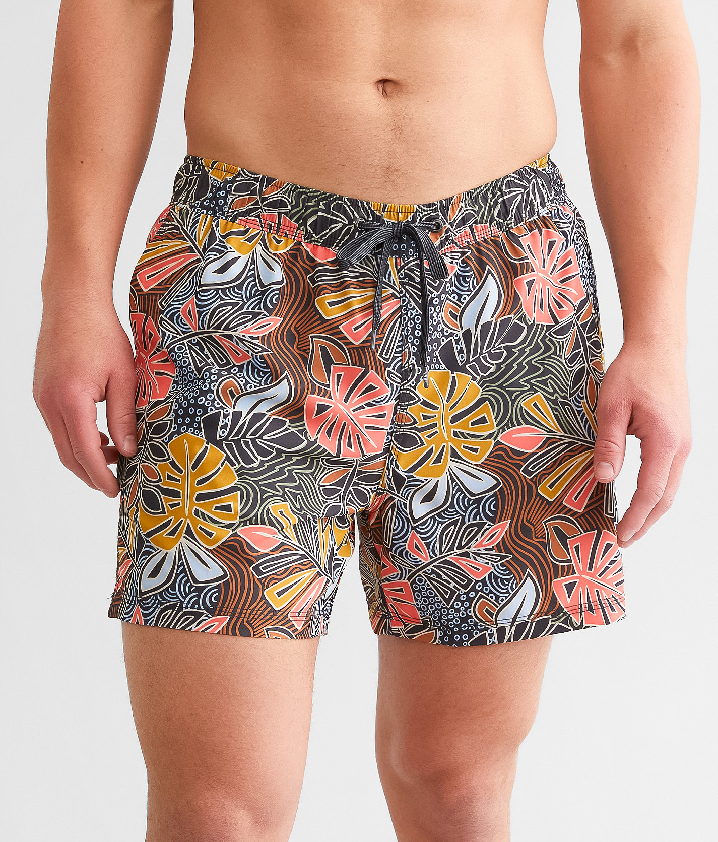 SAXX Oh Buoy 2N1 DropTemp Stretch Swim Trunks - Men's Swimwear in Desert Palms-Harvest Mult