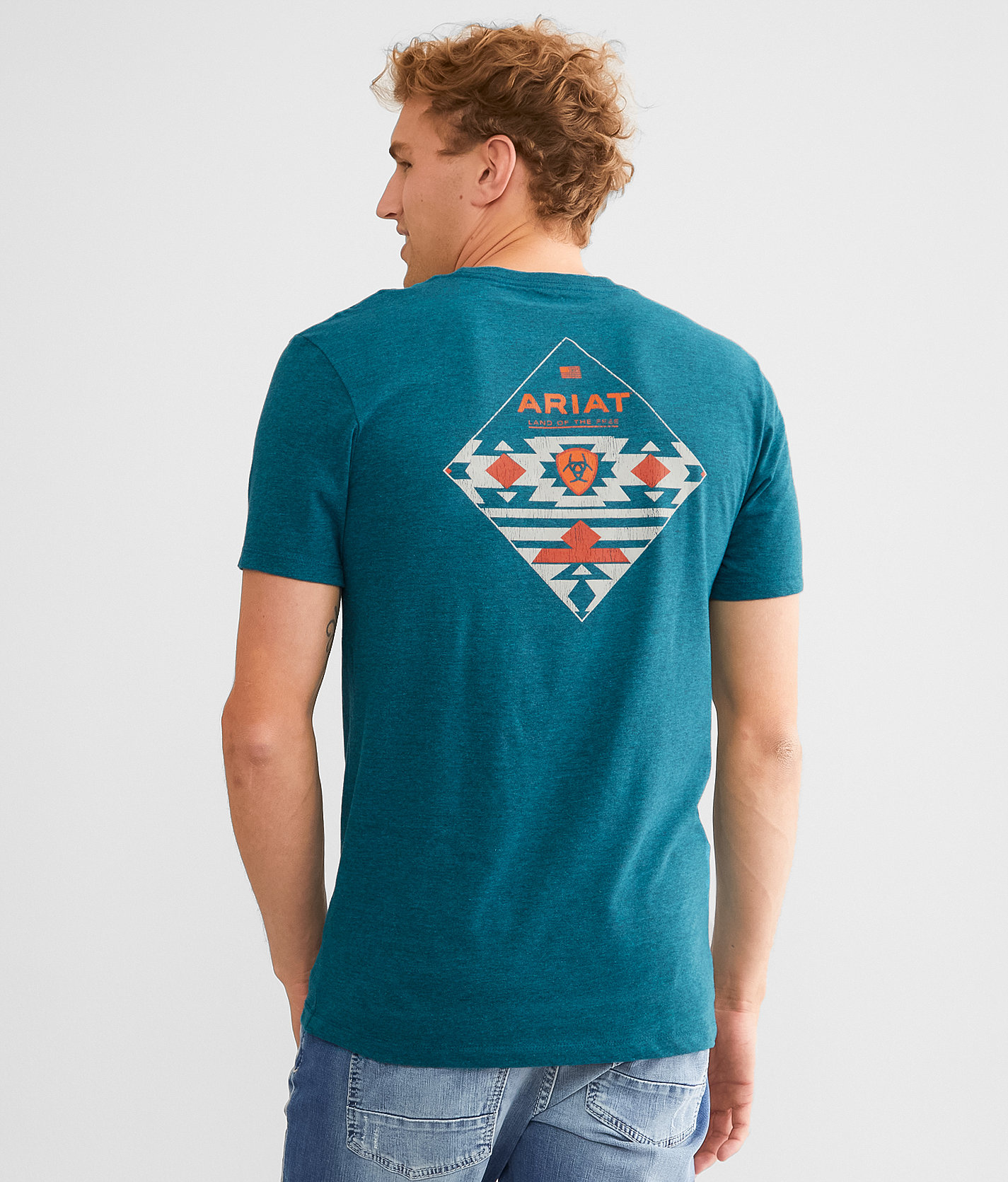 Ariat Lotf Diamonds T-Shirt - Men's T-Shirts in Cyan Black Heather