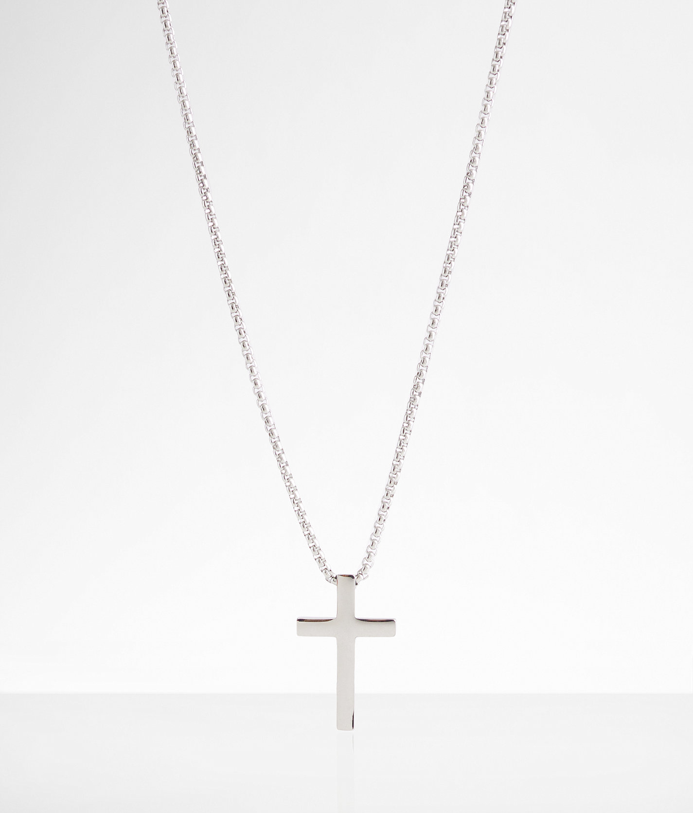 BKE Cross 22" Necklace - Men's Jewelry in Silver