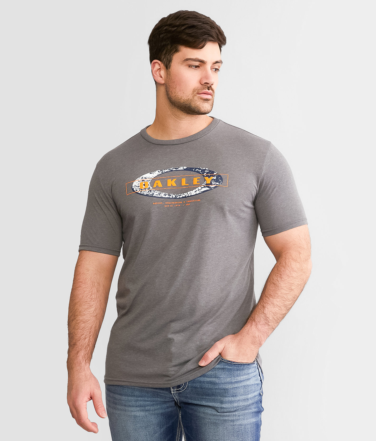 Oakley Ellipse Box Bark O Hydrolix™ T-Shirt - Men's T-Shirts in New Athletic Grey