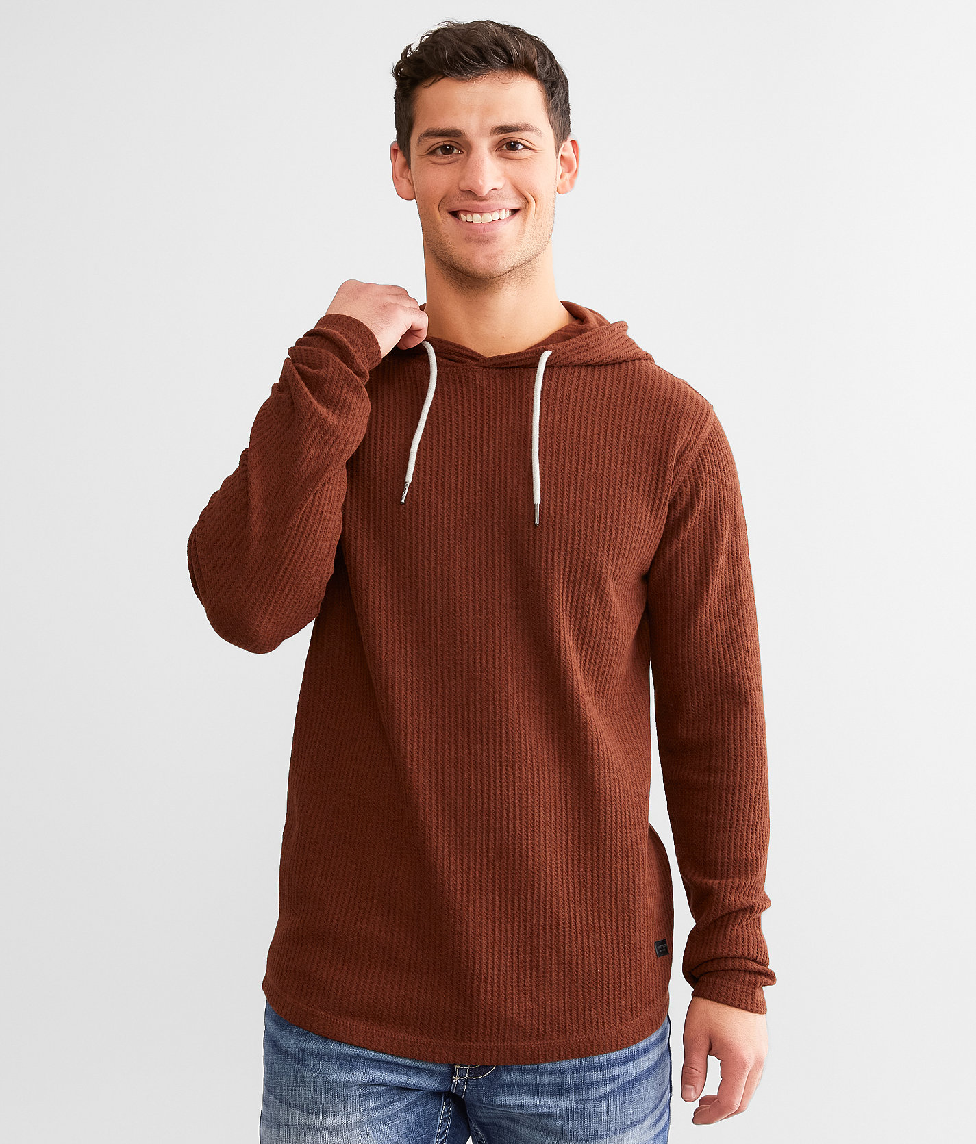 Outpost Makers Waffle Hoodie - Men's Sweatshirts in Rust