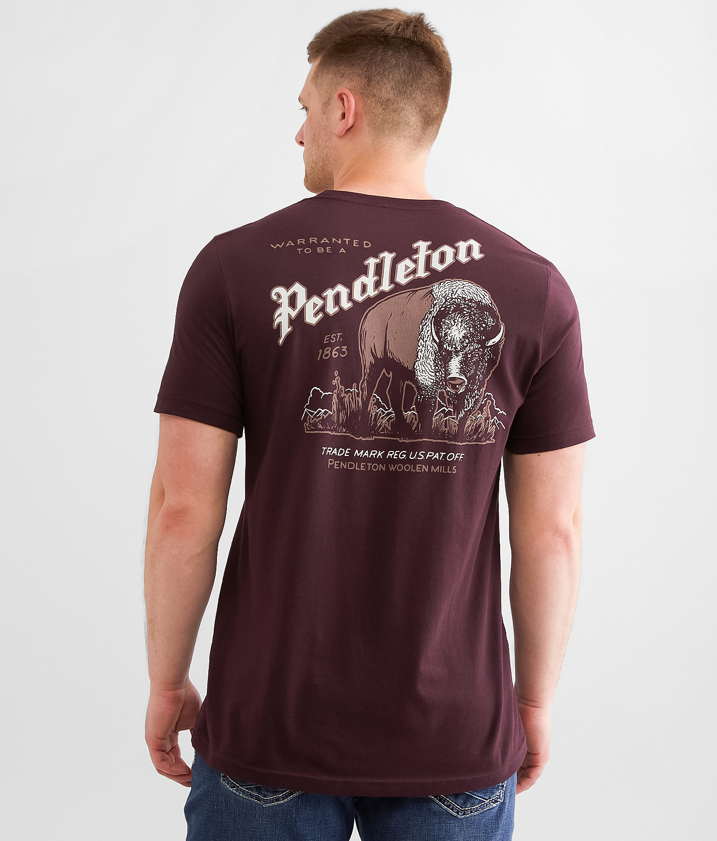 Pendleton Vintage Buffalo T-Shirt - Men's T-Shirts in Oxblood