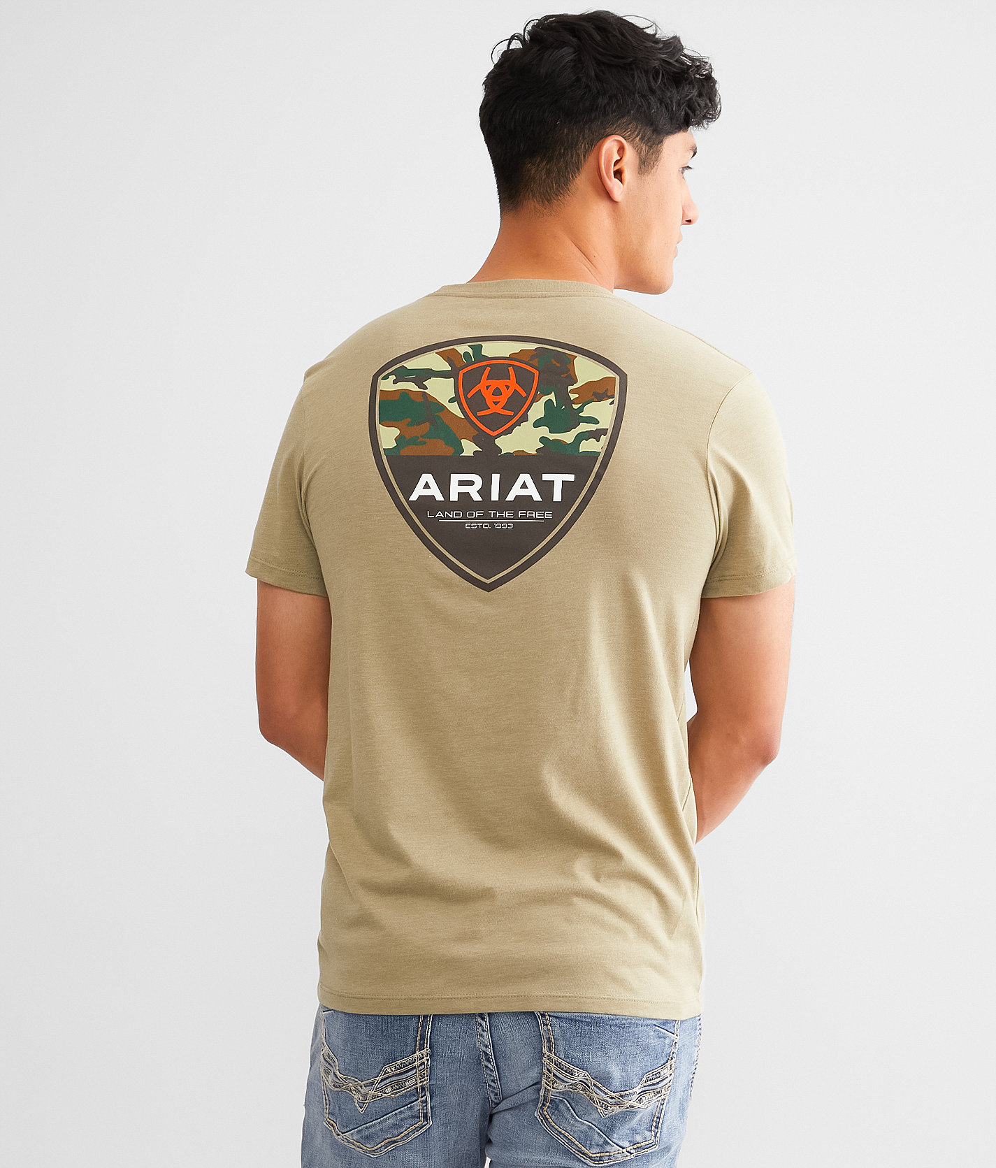 Ariat Split Shield T-Shirt - Men's T-Shirts in Sage Heather