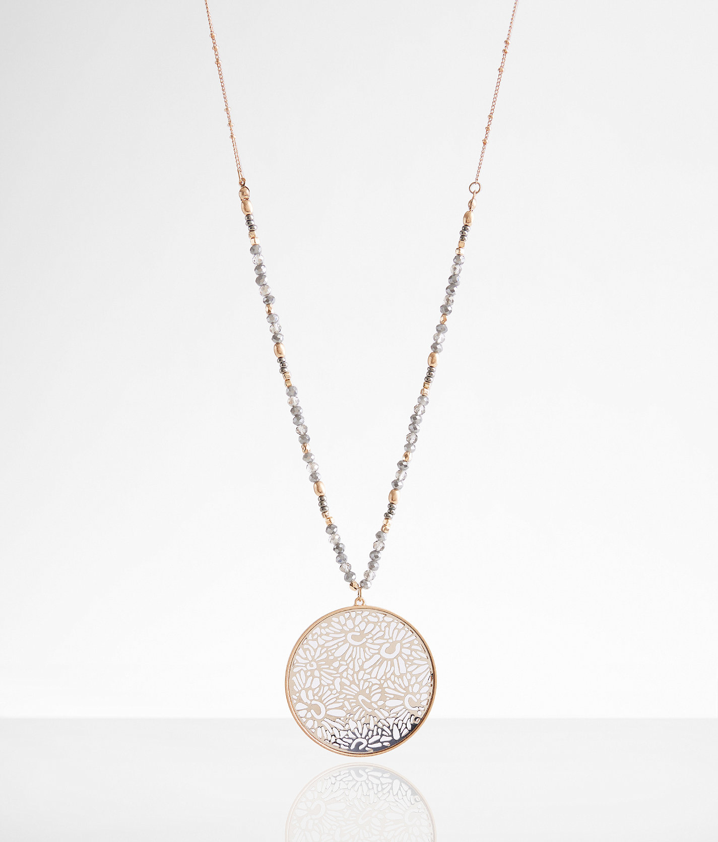 boutique by BKE Filigree Pendant Necklace - Women's Jewelry in Gold