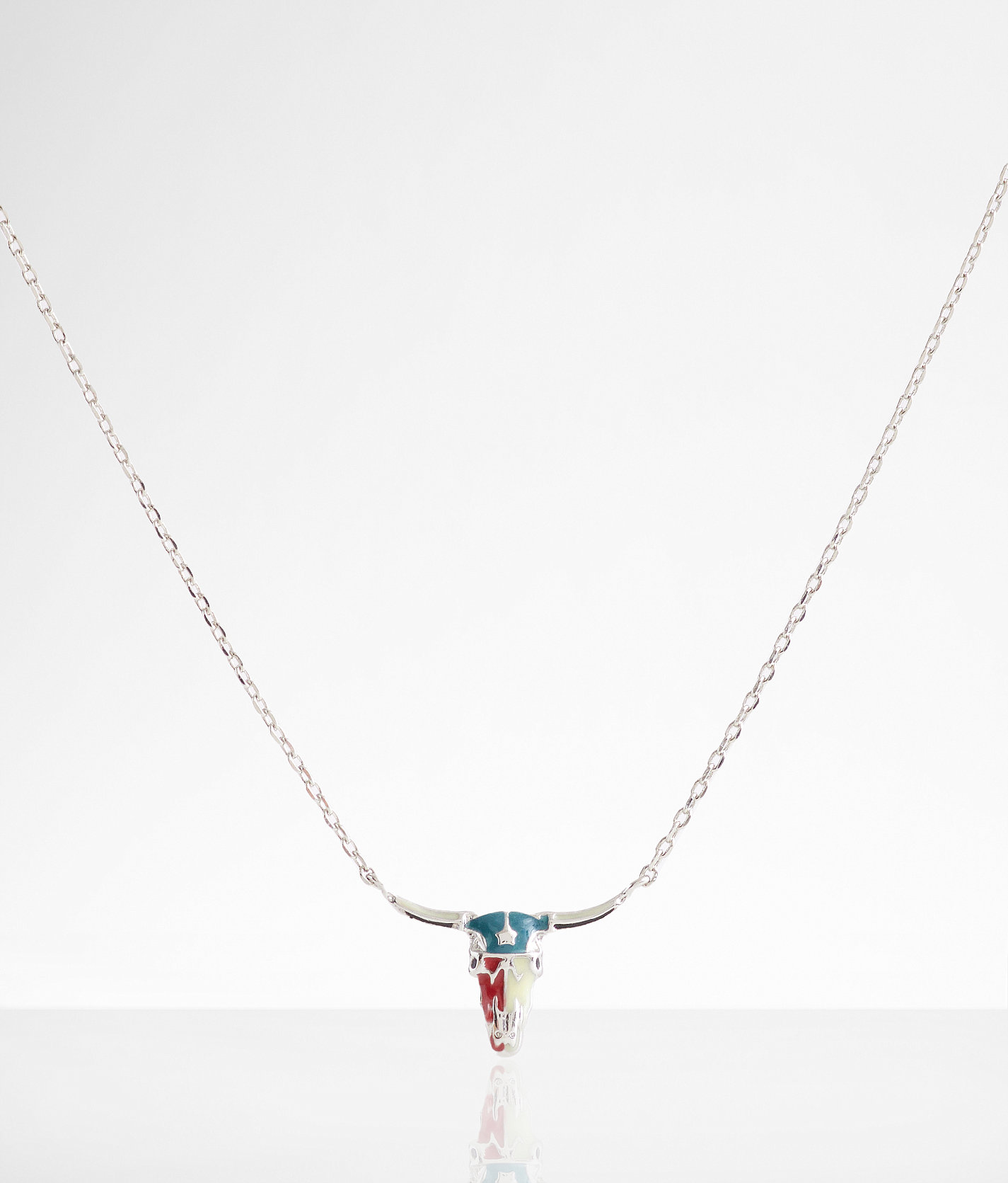 boutique by BKE Americano Steer Necklace - Women's Jewelry in Silver
